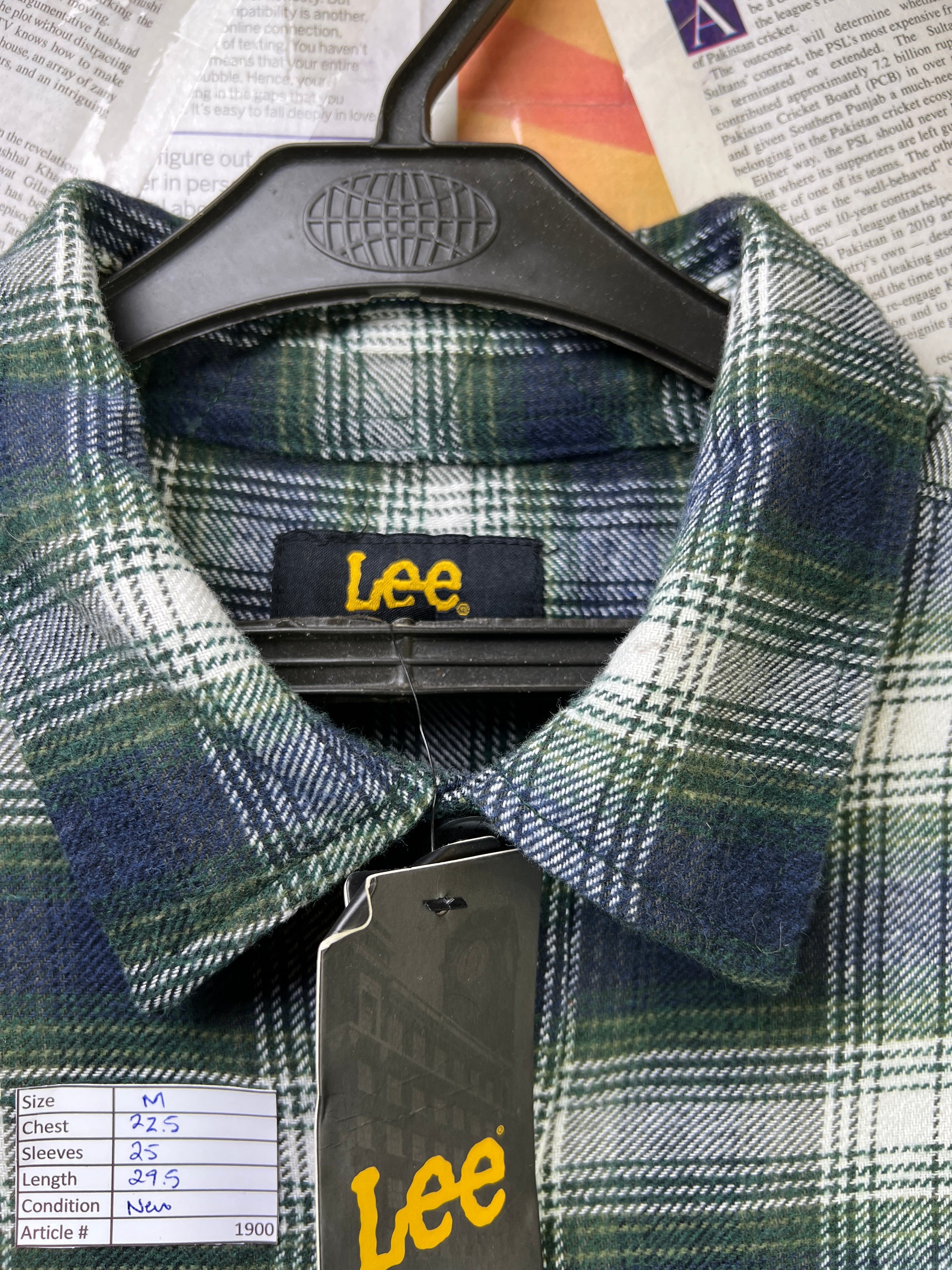 Lee® Medium | Chest 22.5 | Check | Shirt | Flannel Cotton Blend | 1900 - Genuine Maal