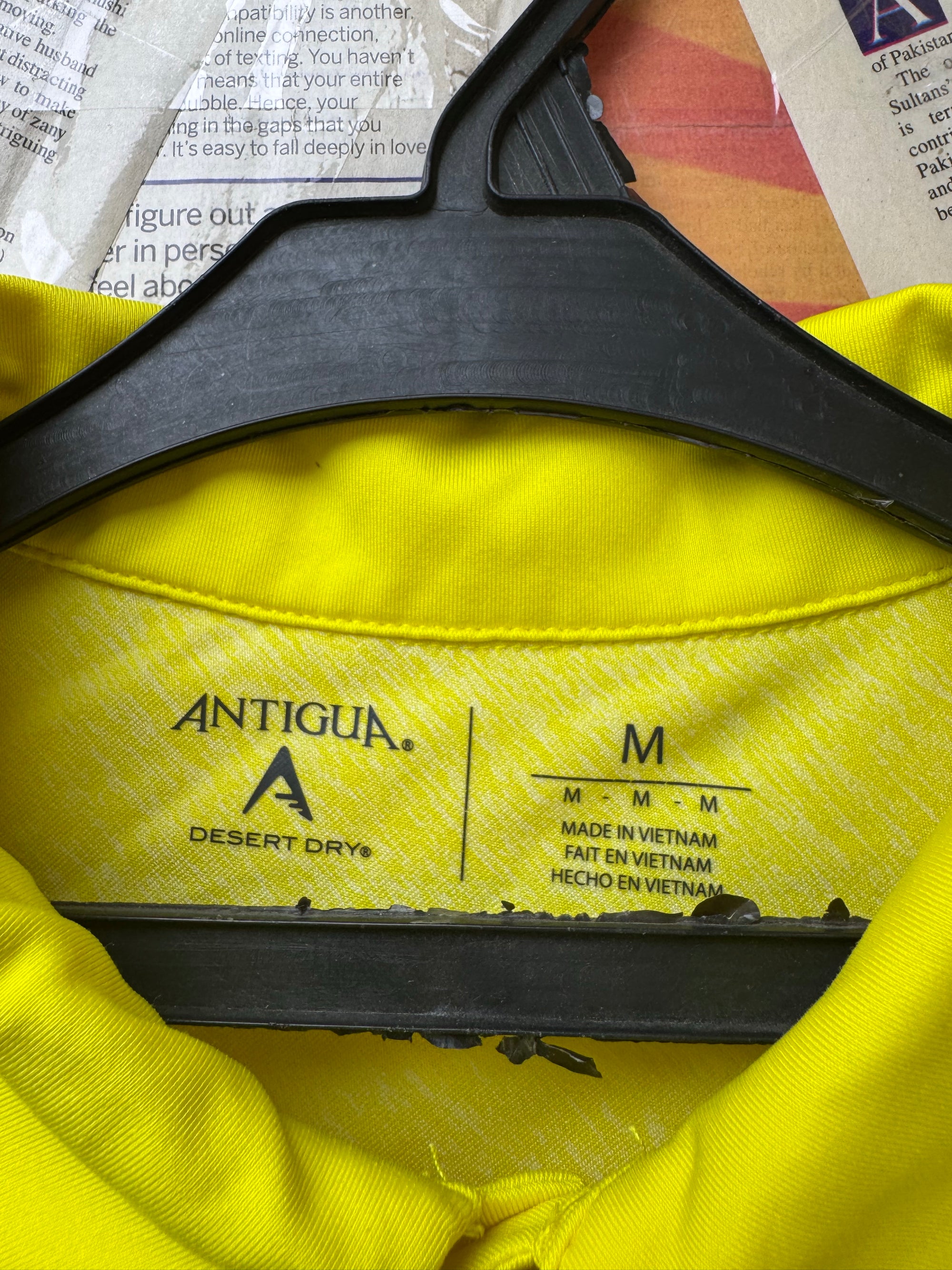 Antigua® Medium | Chest: 21.5" | Yellow | Golf Polo | Poly - Spandex | 3863 - Genuine Maal