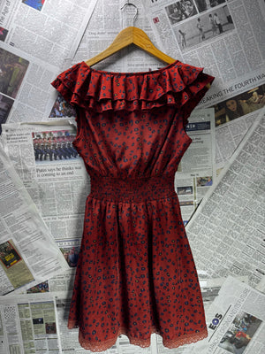 Kela Loves London® XS | Bust: 16" | Cheetah Animal Rust Red | Mini Dress | B6 - 5030 - Genuine Maal