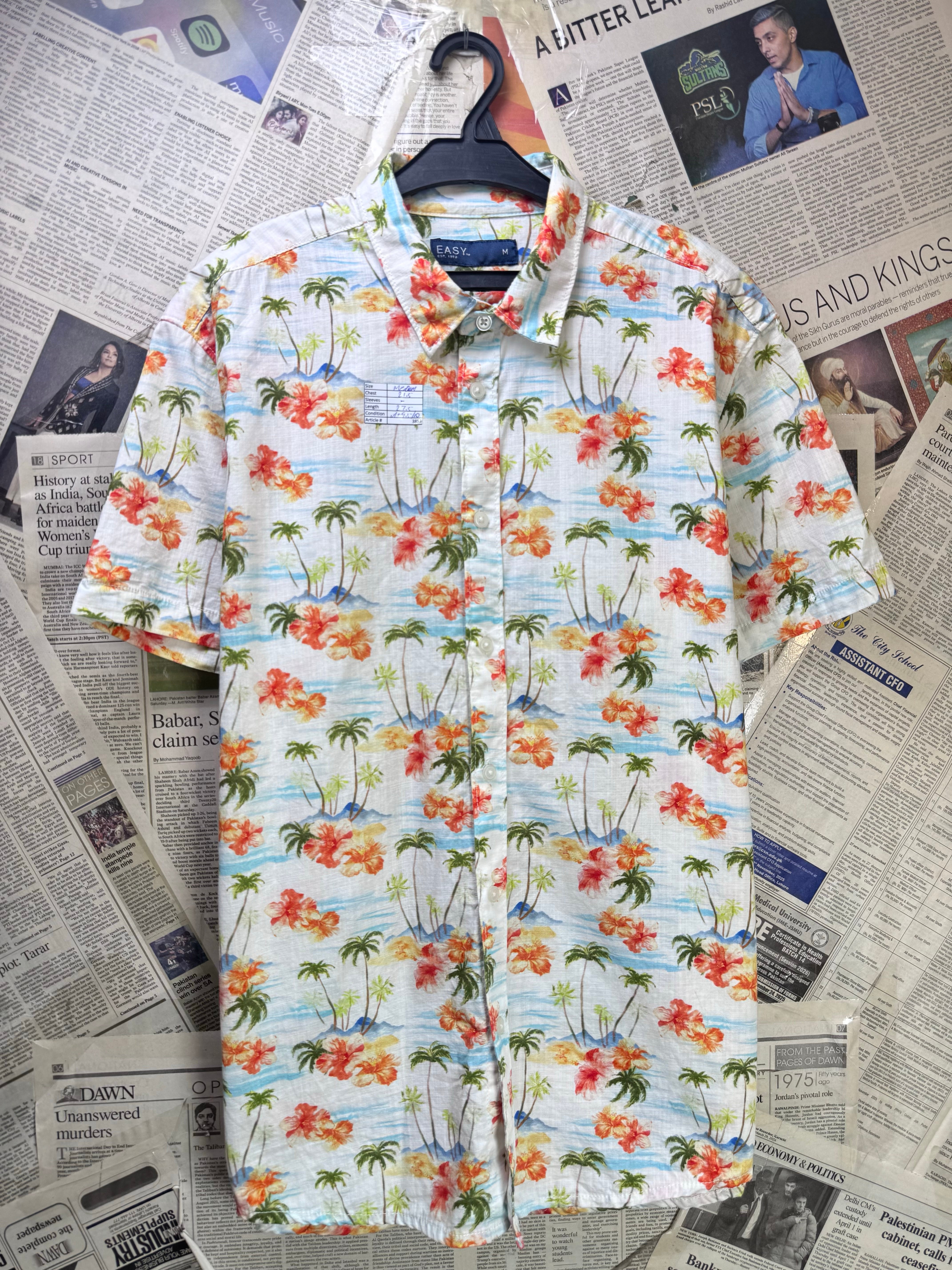 Easy® Medium | Chest: 21.5" | Floral | Shirt | Cotton | 3852 - Genuine Maal