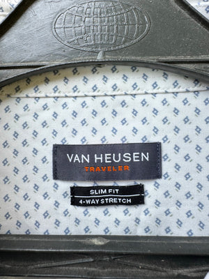 Van Heusen® Large | Chest: 23.5" | White with Print | Performance Shirt | Poly - Elastane | 4062 - Genuine Maal