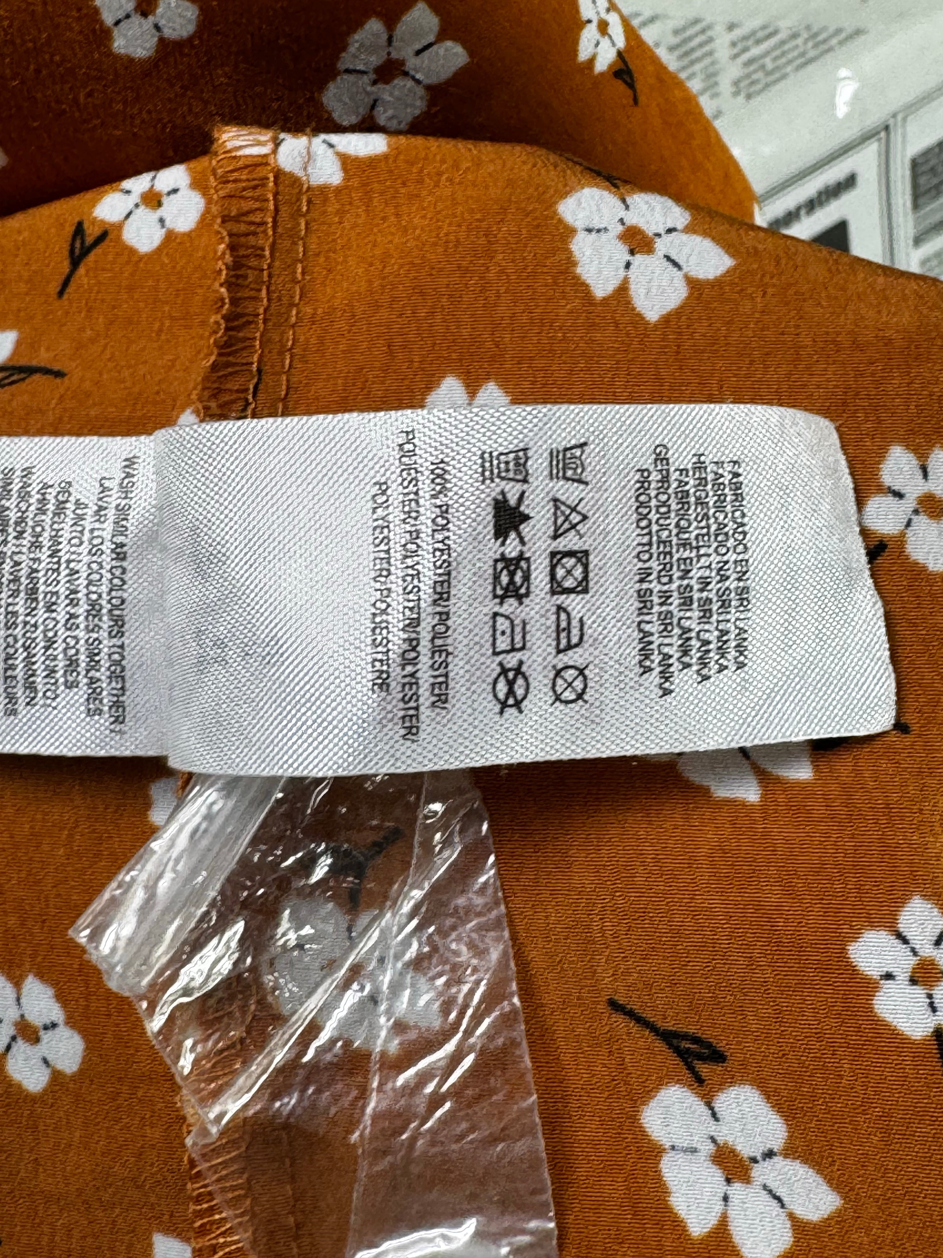 Primark® Large | Bust: 20.5" | Ditsy Floral Print Tawny Brown | Mini Dress | B6 - 5416 - Genuine Maal