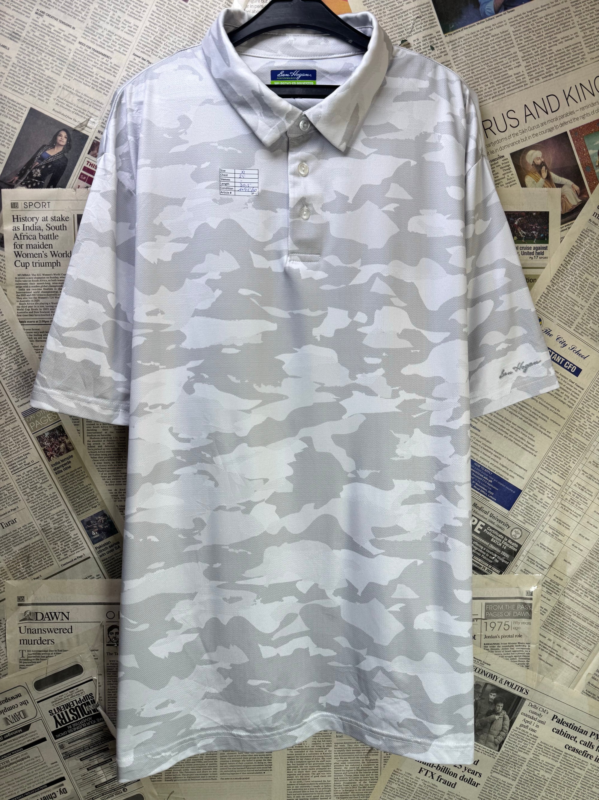 Ben Hogan® XL | Chest: 25" | Grey | Performance Polo | Poly - Elastane | 3847 - Genuine Maal