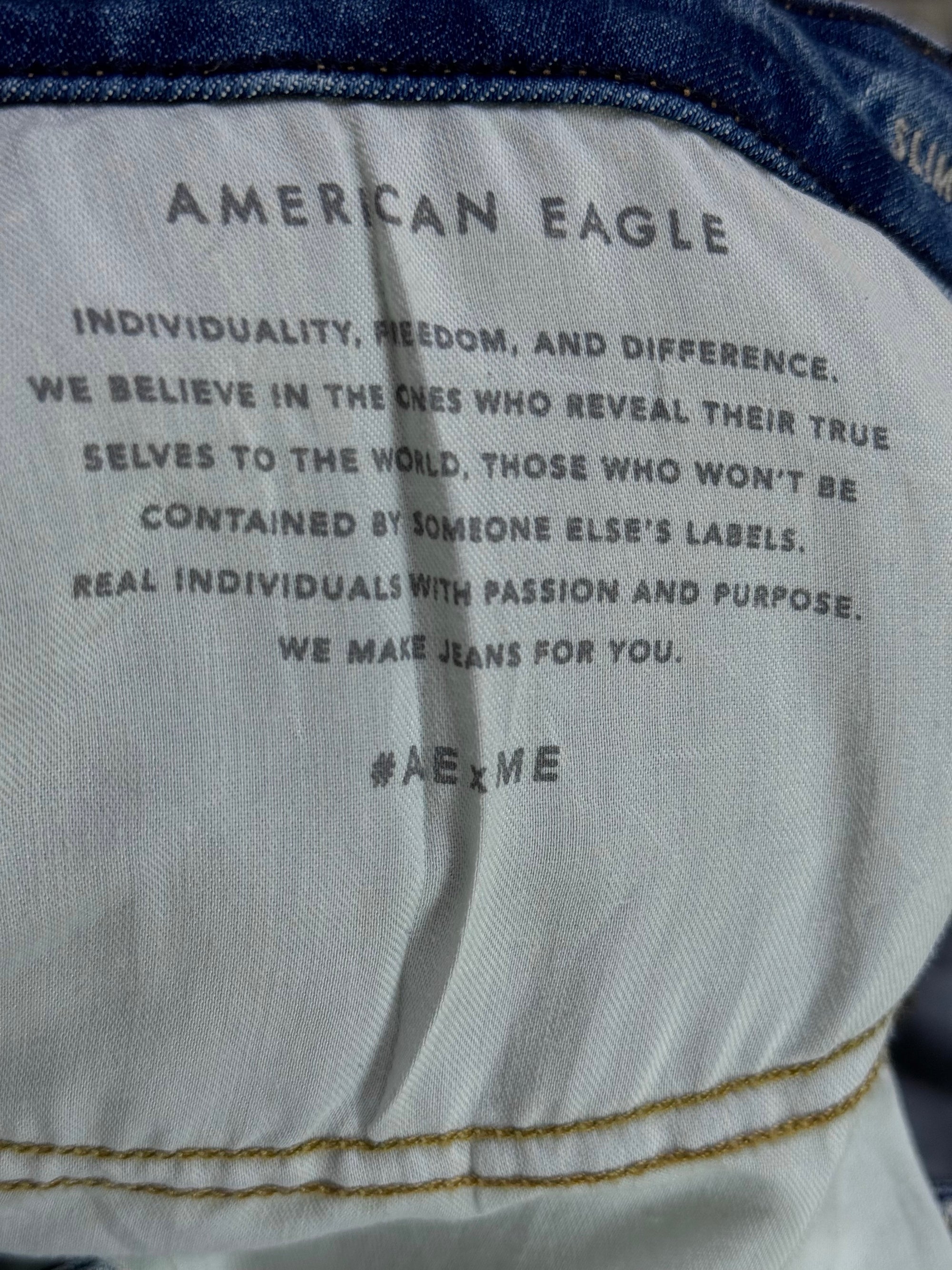 Americ*n Eagle® Waist: 34" | Blue | Slim Fit Denim Pants | Cotton - Poly - Elastane | 1496 - Genuine Maal