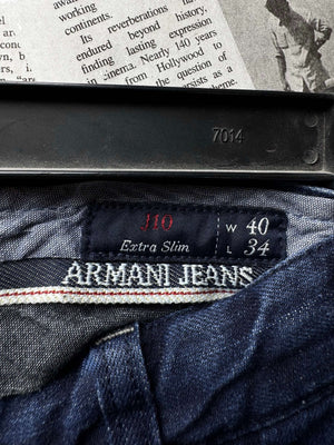 Armani Jeans® Waist: 40" | Blue | Extra Slim Denim Pants | Cotton - Elastane | 3126 - Genuine Maal