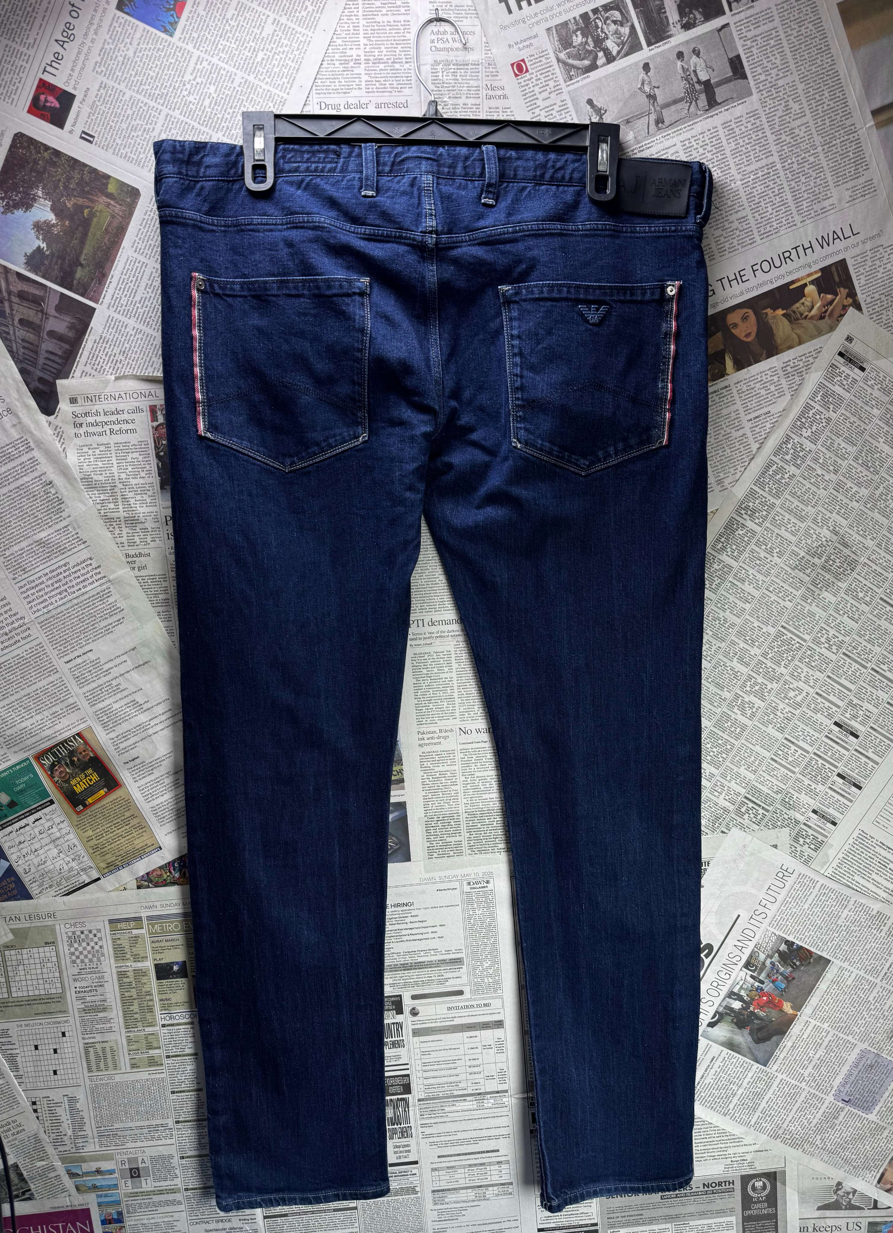 Armani Jeans® Waist: 40" | Blue | Extra Slim Denim Pants | Cotton - Elastane | 3126 - Genuine Maal