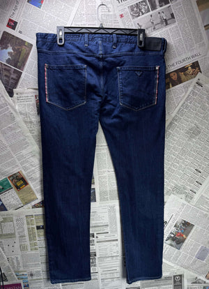 Armani Jeans® Waist: 40" | Blue | Extra Slim Denim Pants | Cotton - Elastane | 3126 - Genuine Maal