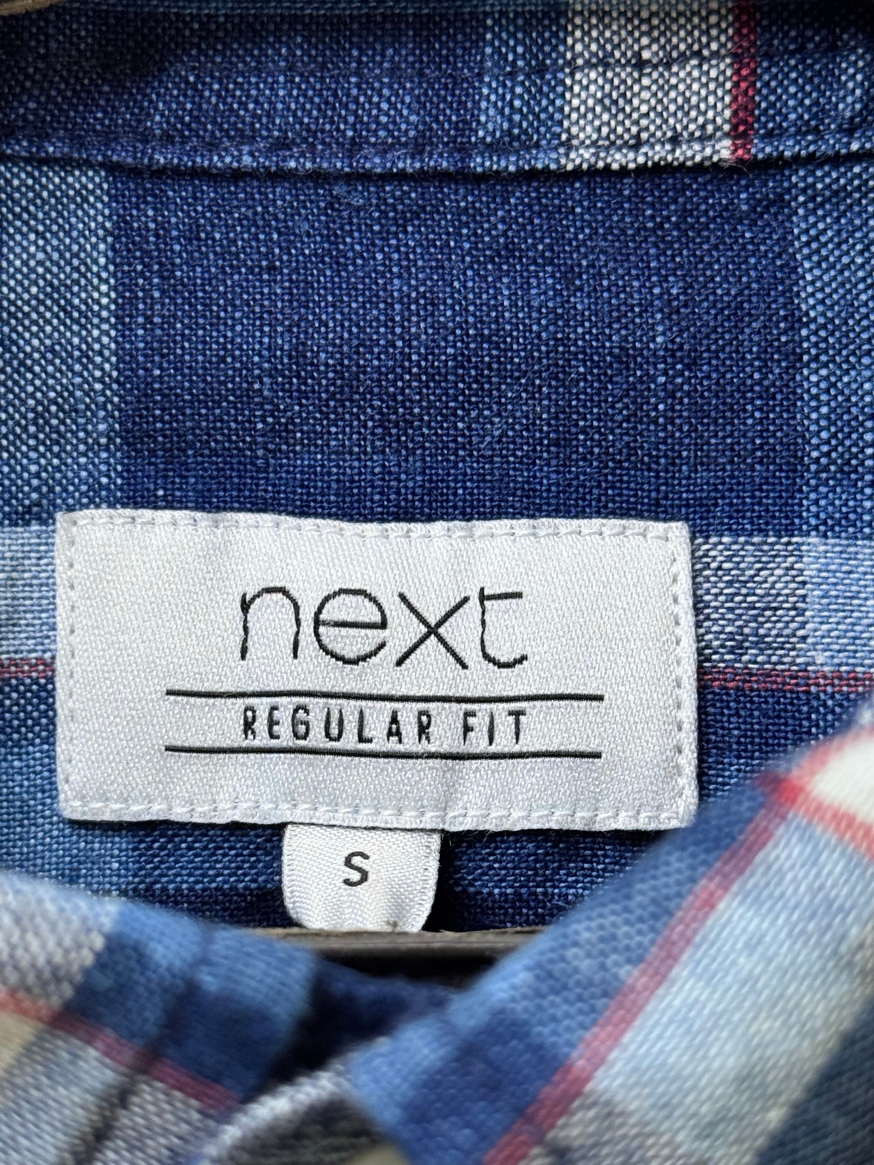 Next® Small | Chest: 21" | Blue Plaid | Shirt | Linen - Cotton | 3865 - Genuine Maal