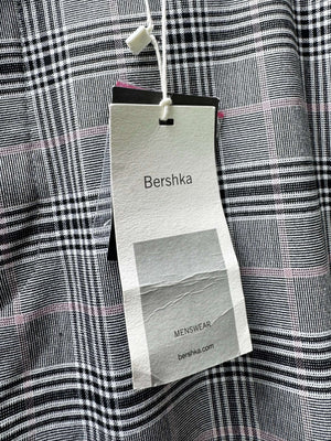 Bershka® Waist: 34" | Check Grey | Slim Dress Pants | Poly - Viscose - Elastane | 3142 - Genuine Maal