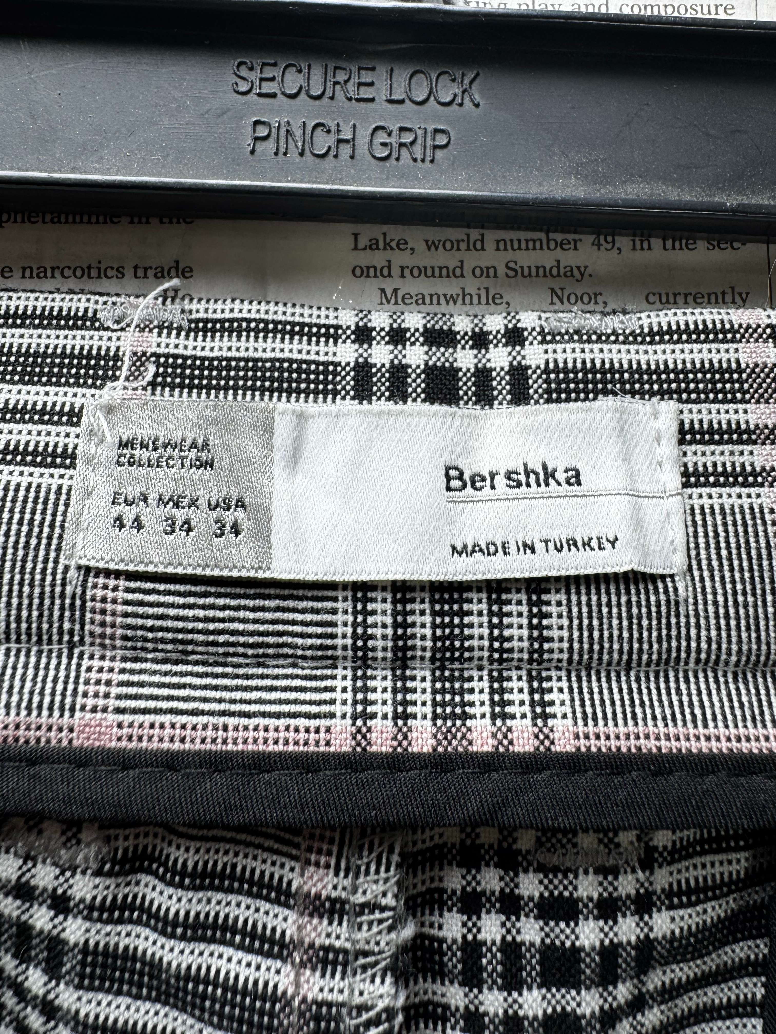 Bershka® Waist: 34" | Check Grey | Slim Dress Pants | Poly - Viscose - Elastane | 3142 - Genuine Maal
