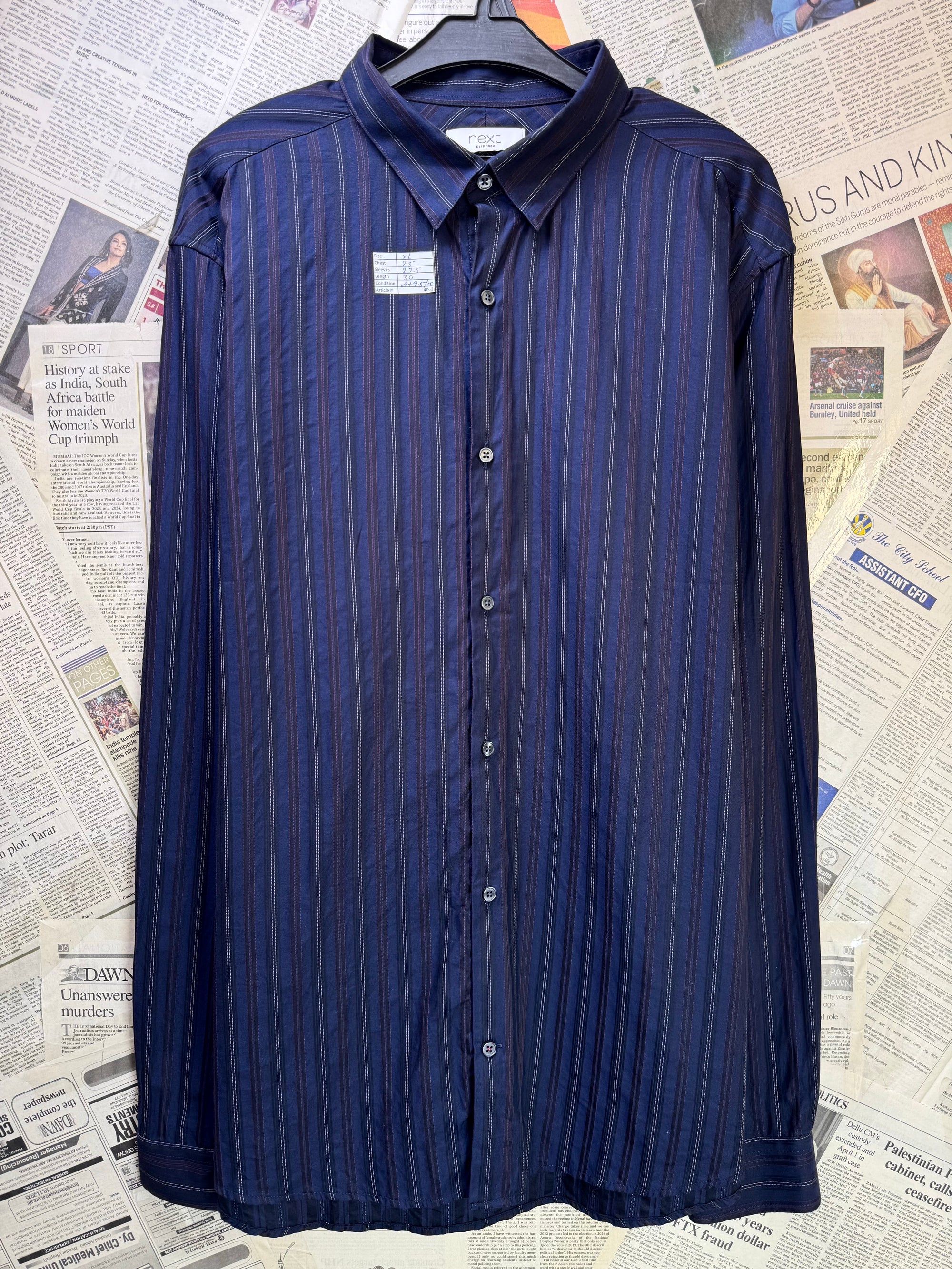 Next® XL | Chest: 25" | Stripe | Shirt | Cotton | 4063 - Genuine Maal