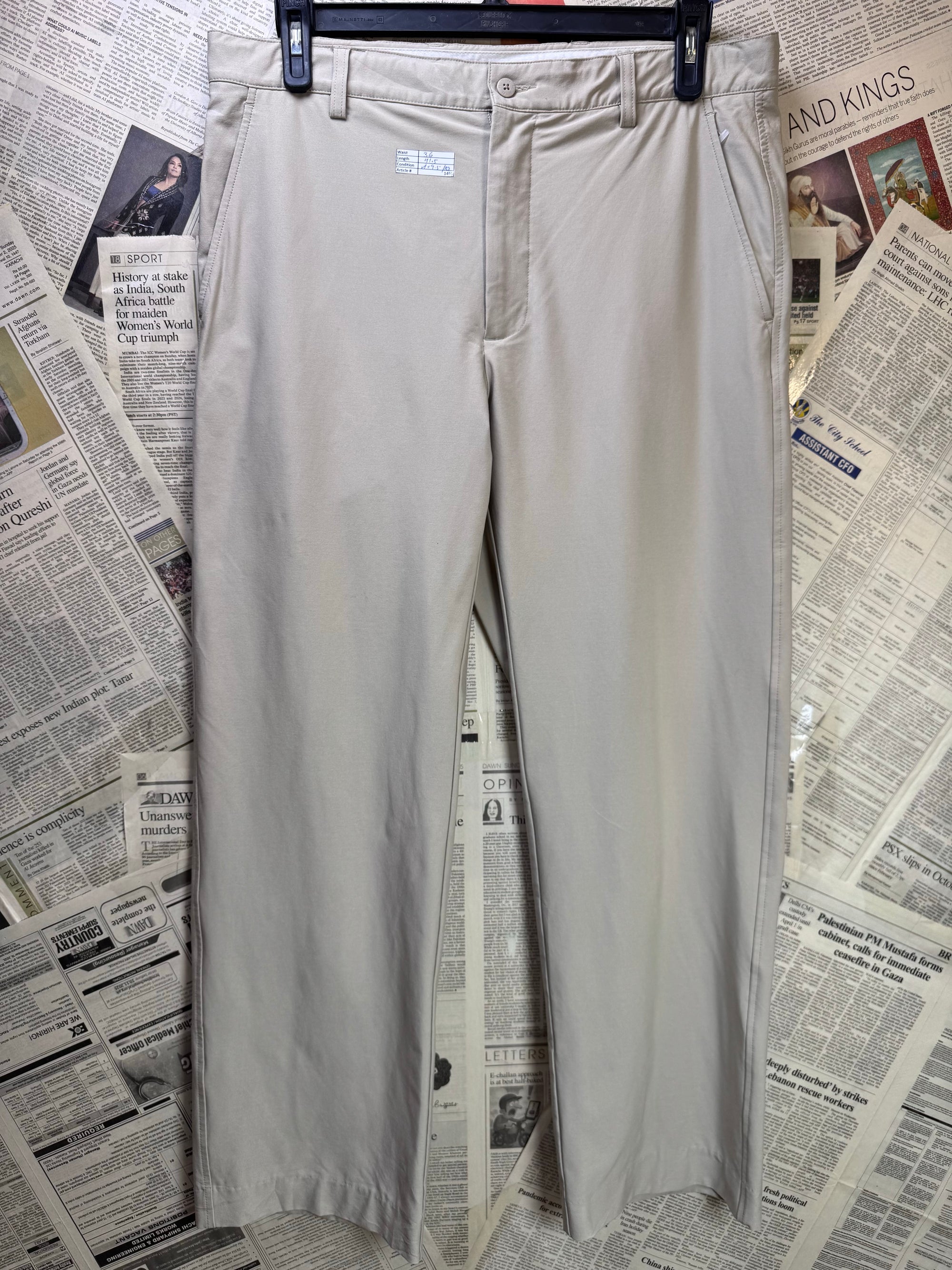 FJ® Waist: 36" | Beige | Performance Pants | Poly - Spandex | 1495 - Genuine Maal