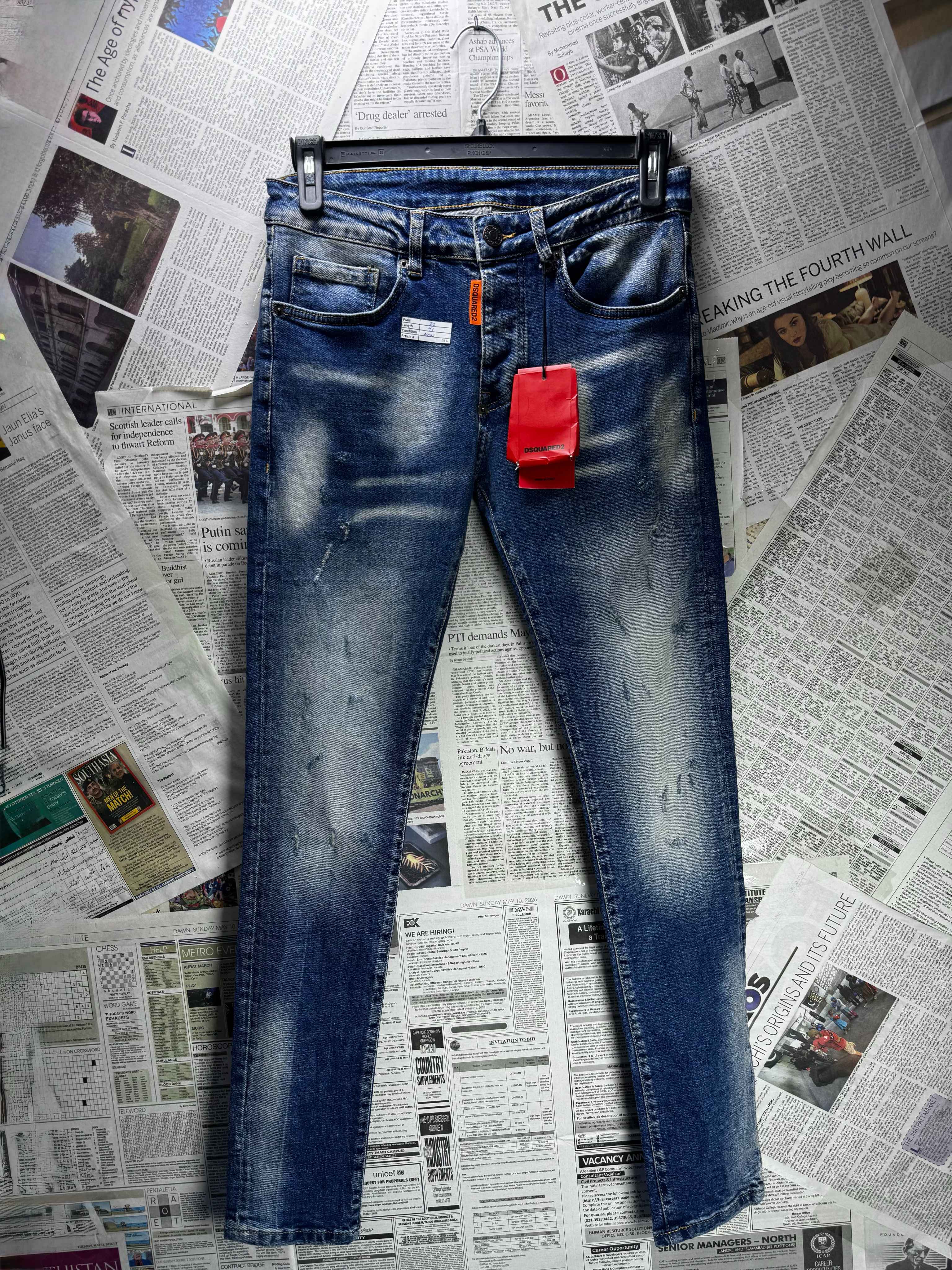 DSquared2® Waist: 30" to 32" | Blue | Denim Pants | Cotton - Lycra | 3140 - Genuine Maal