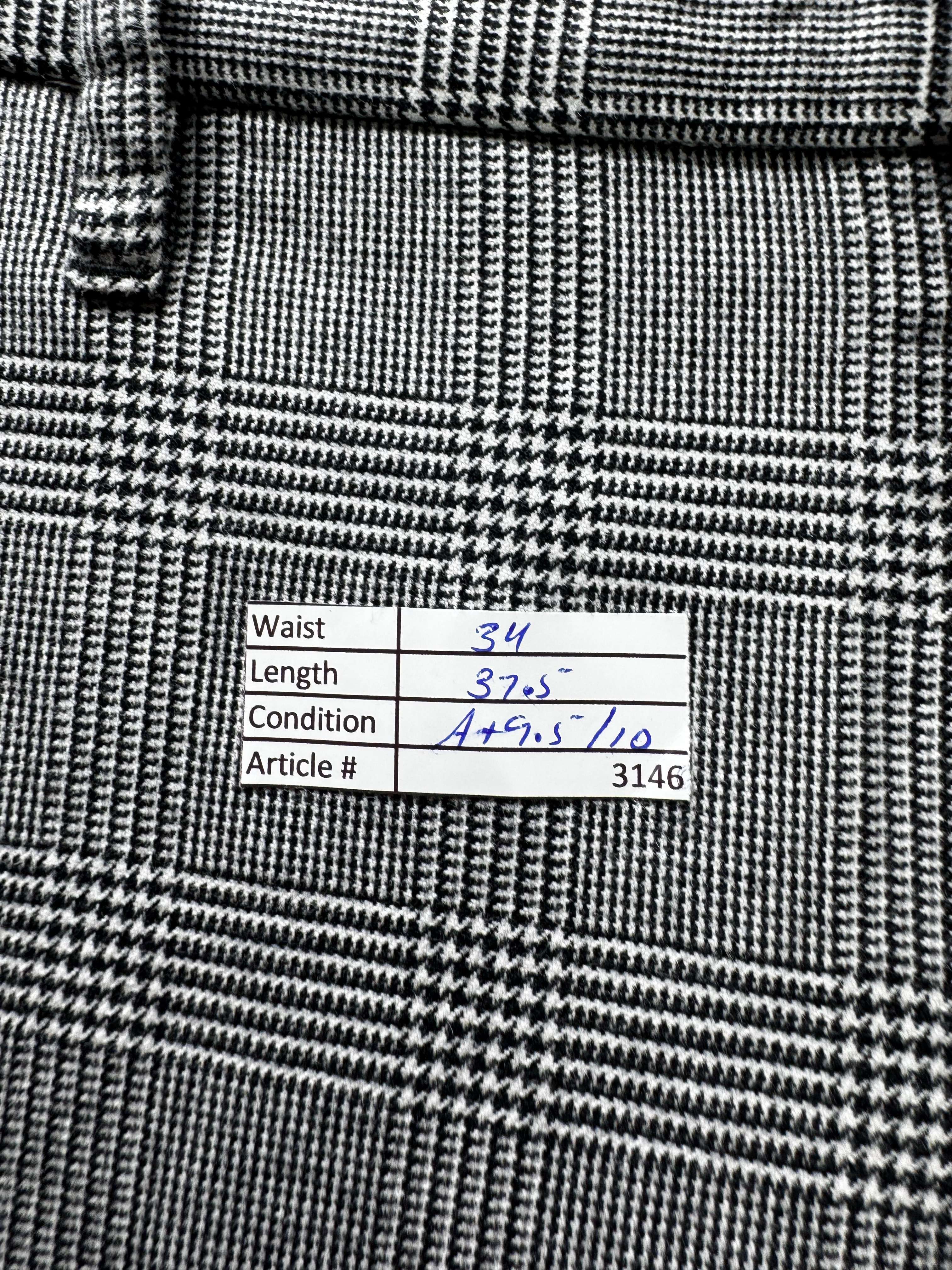 Tommy Hilfig*r® Waist: 34" | Check Grey | Straight Fit Dress Pants | Poly - Viscose - Elastane | 3146 - Genuine Maal