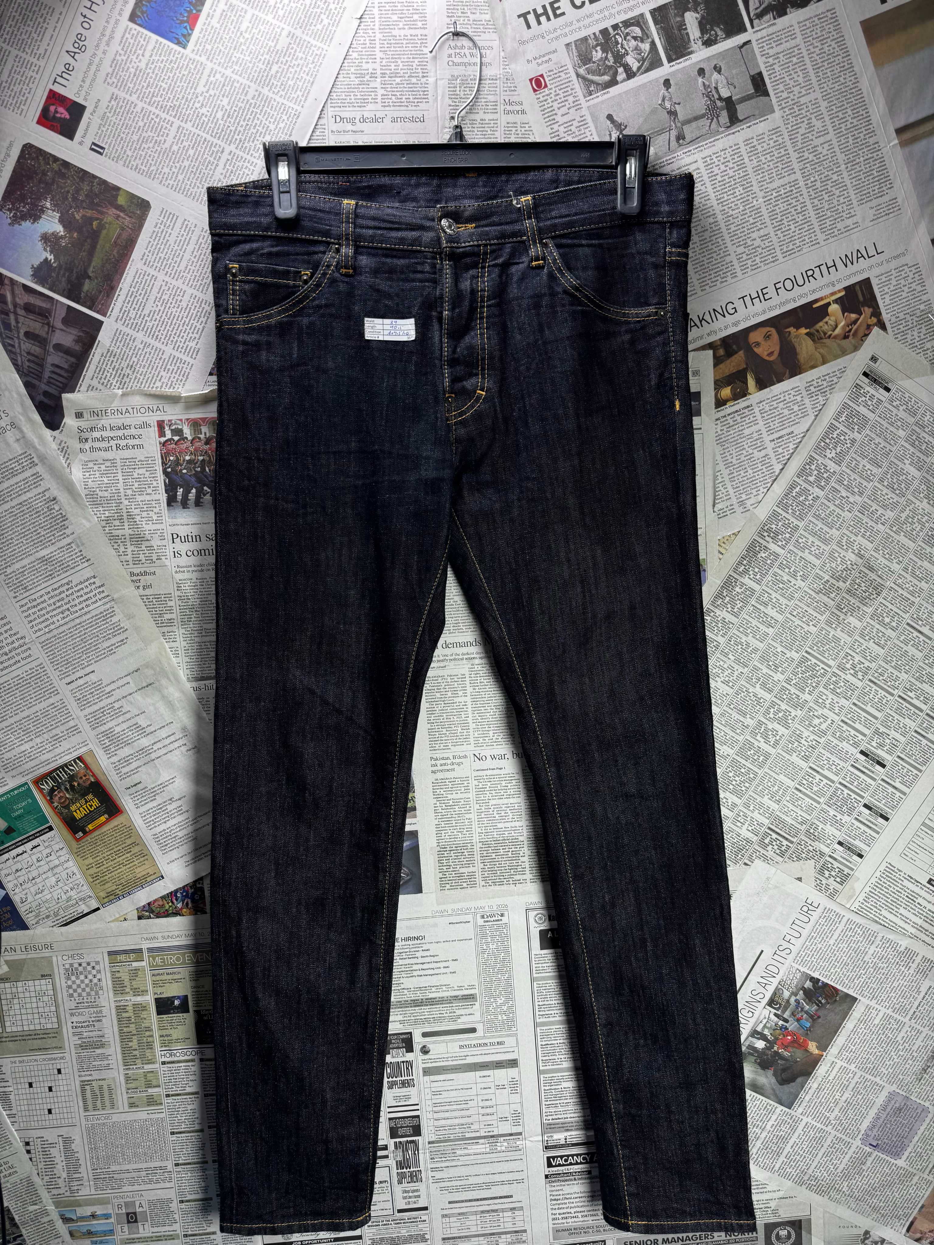 DSquared2® Waist: 34" | Blue | Straight Fit Denim Pants | Cotton - Elastane | 3135 - Genuine Maal