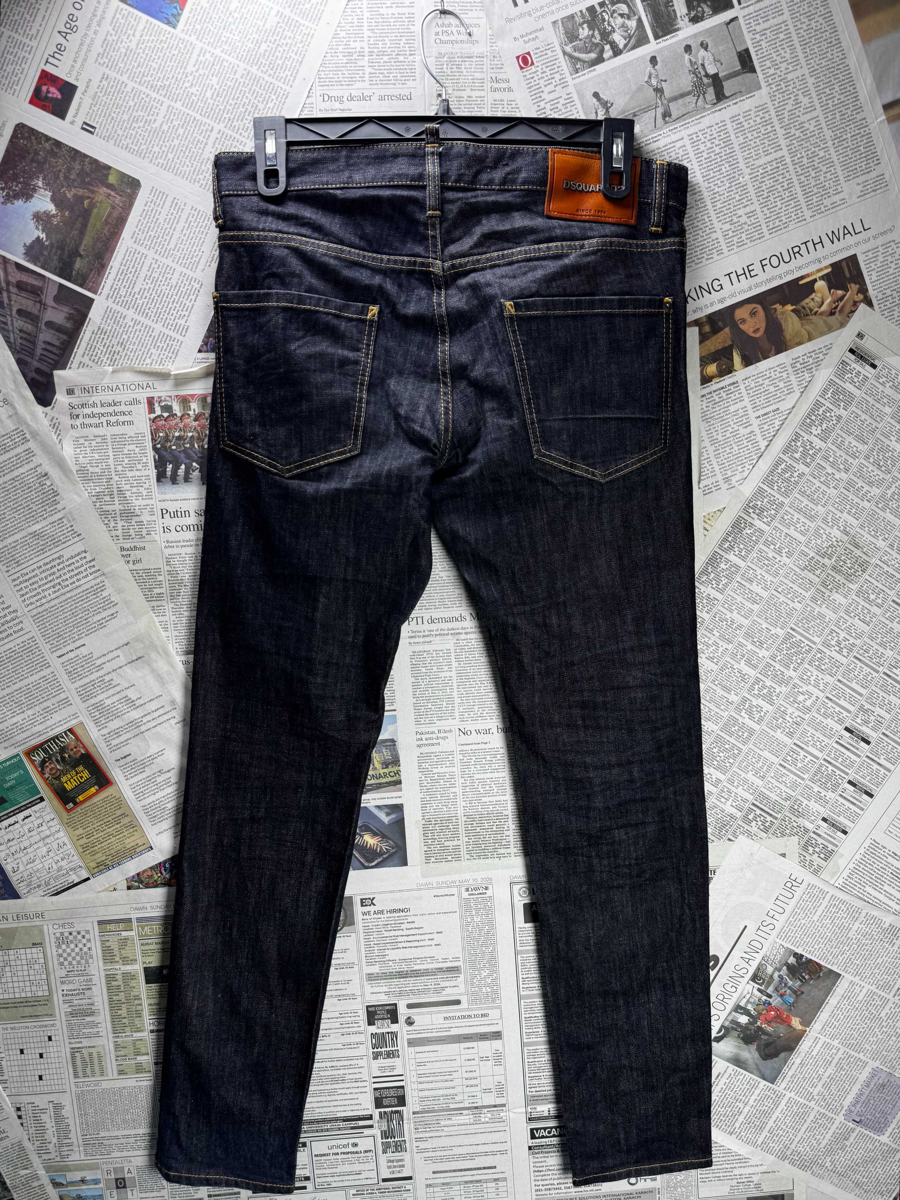 DSquared2® Waist: 34" | Blue | Straight Fit Denim Pants | Cotton - Elastane | 3135 - Genuine Maal