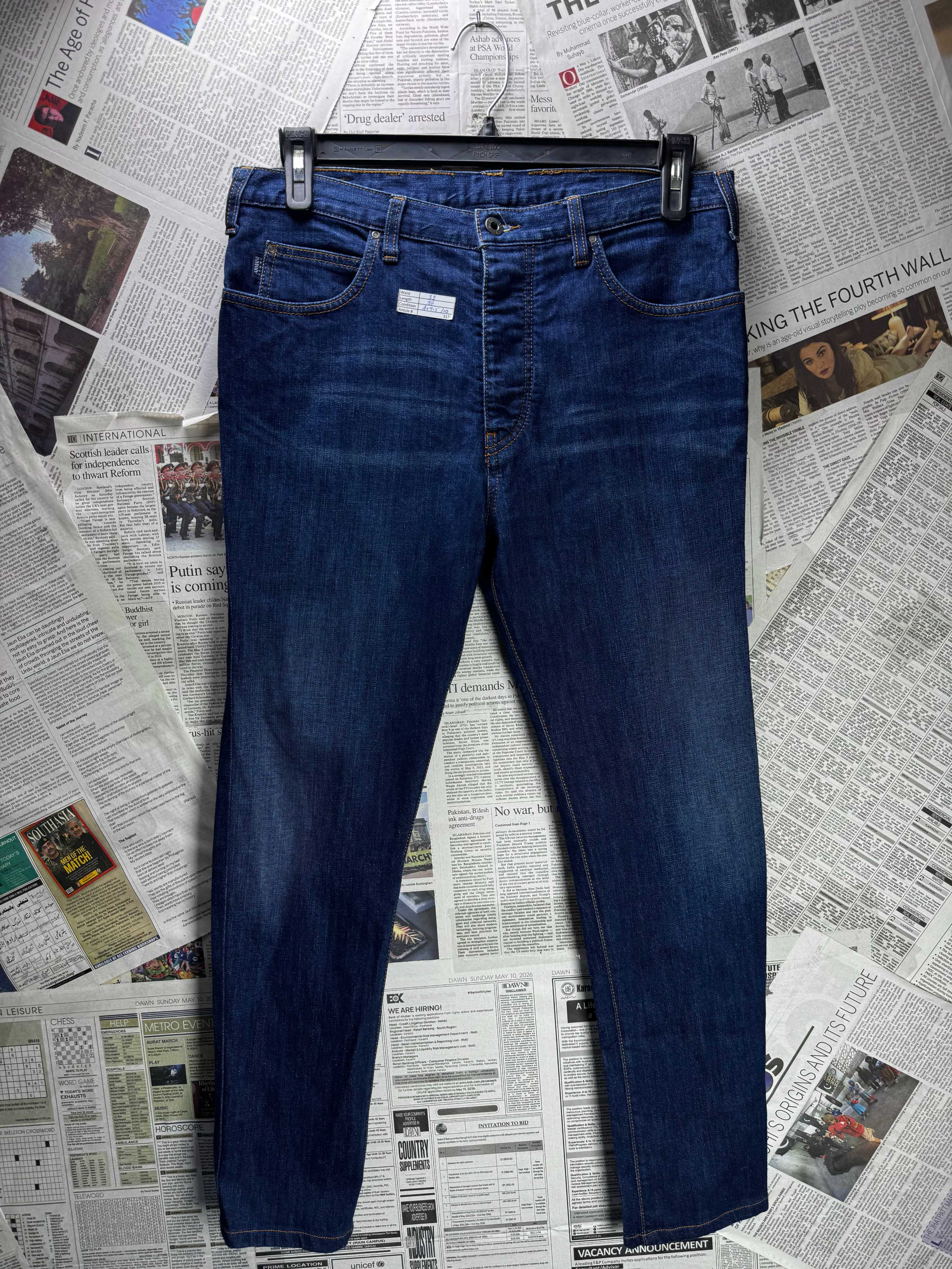 Armani Jeans® Waist: 32" | Blue | Slim FIt Denim Pants | Cotton - Elastane | 3132 - Genuine Maal