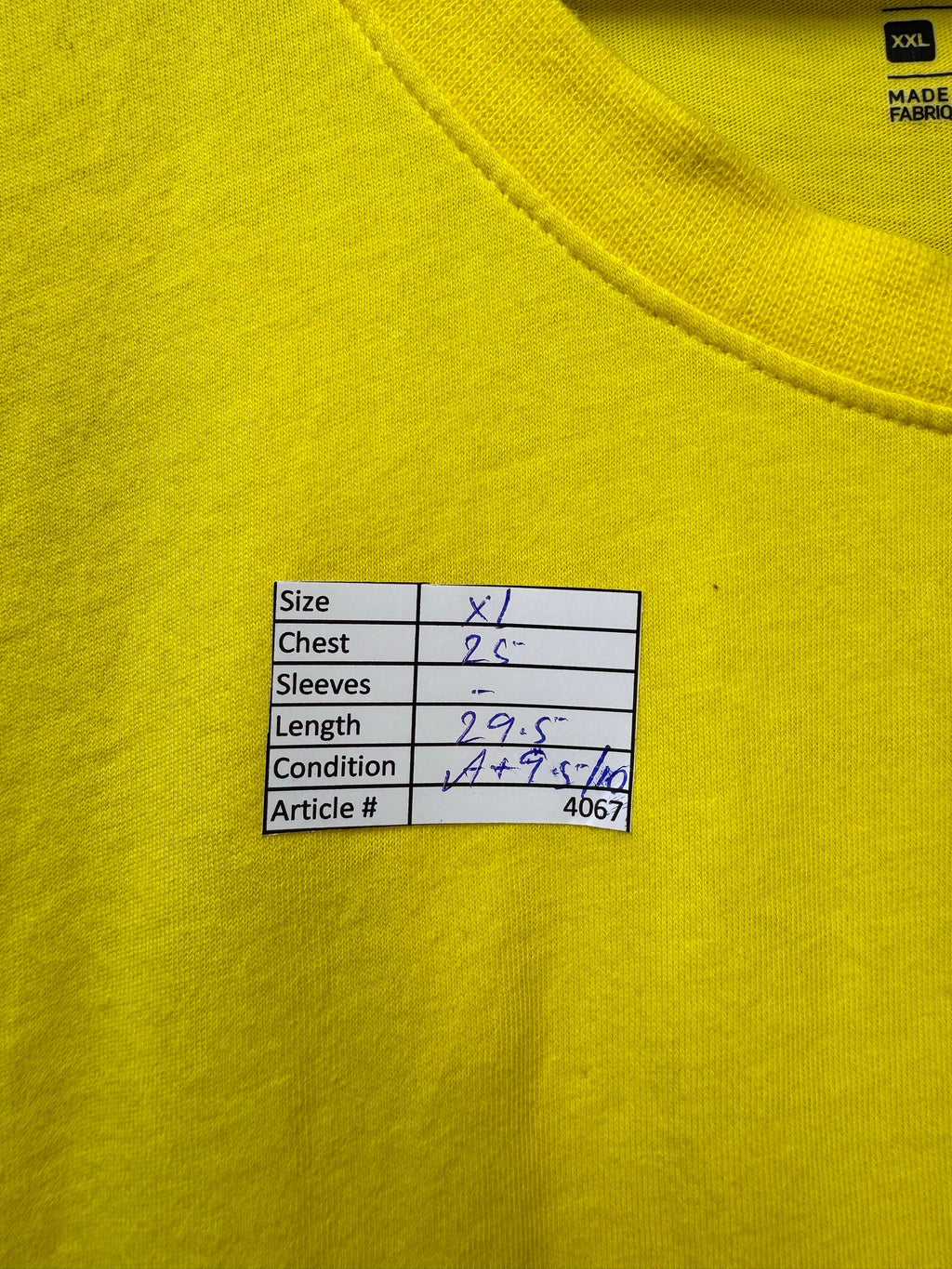 N*ke® XL | Chest: 25" | Yellow | T-Shirt | Cotton | 4067 - Genuine Maal