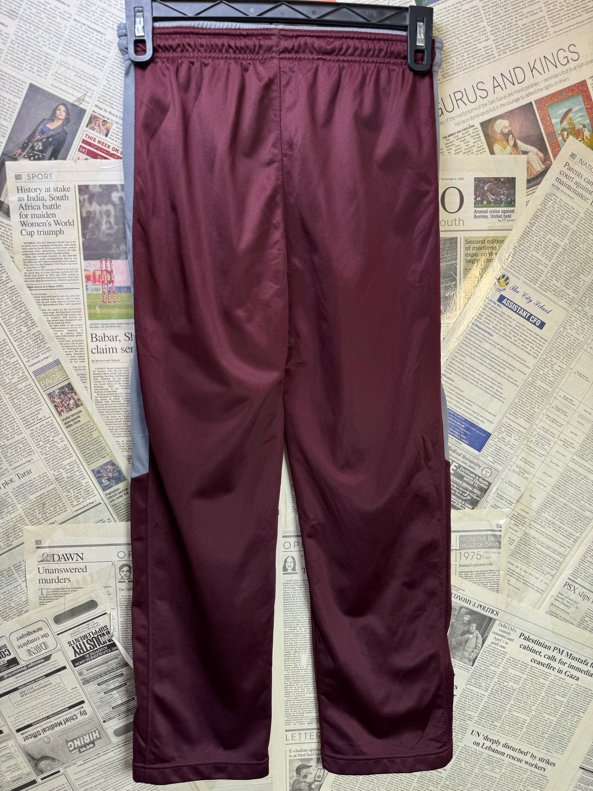 Athletic Works® Waist: 28" to 30" | Maroon | Sports Trousers | Poly | 1493 - Genuine Maal
