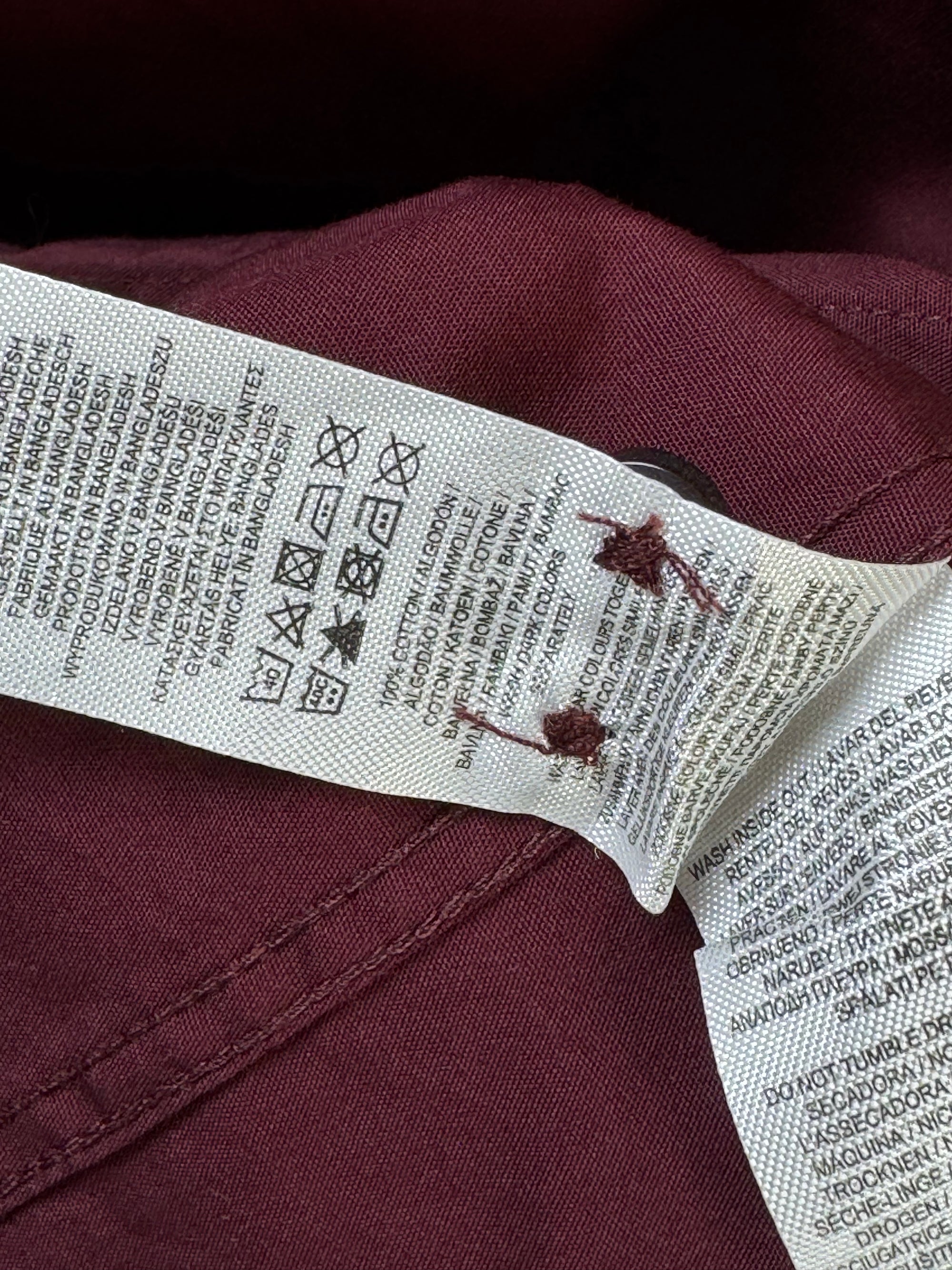 Primark® Small | Chest: 20.5" | Maroon | Shirt | Cotton | 4066 - Genuine Maal