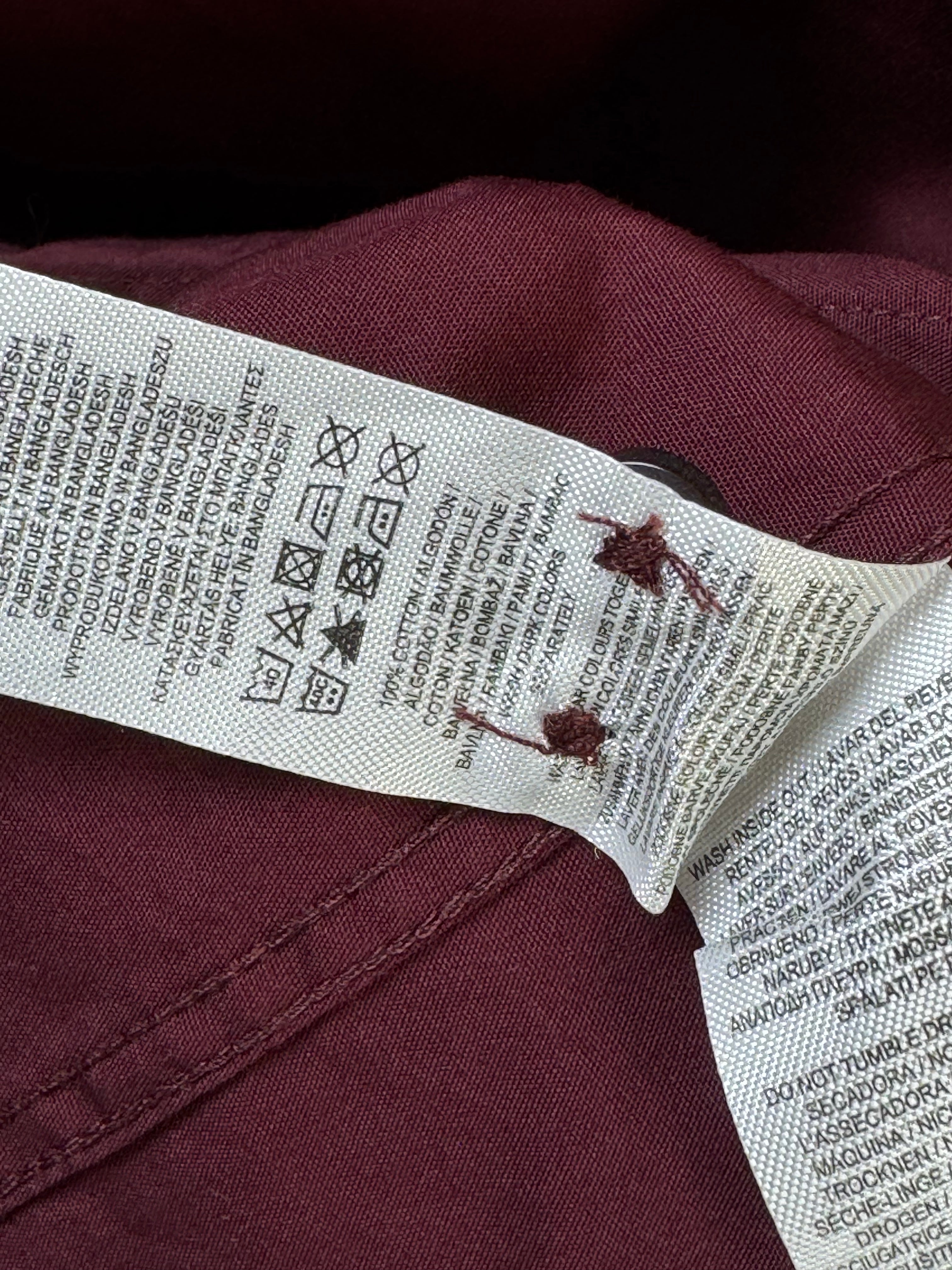 Primark® Small | Chest: 20.5" | Maroon | Shirt | Cotton | 4066 - Genuine Maal