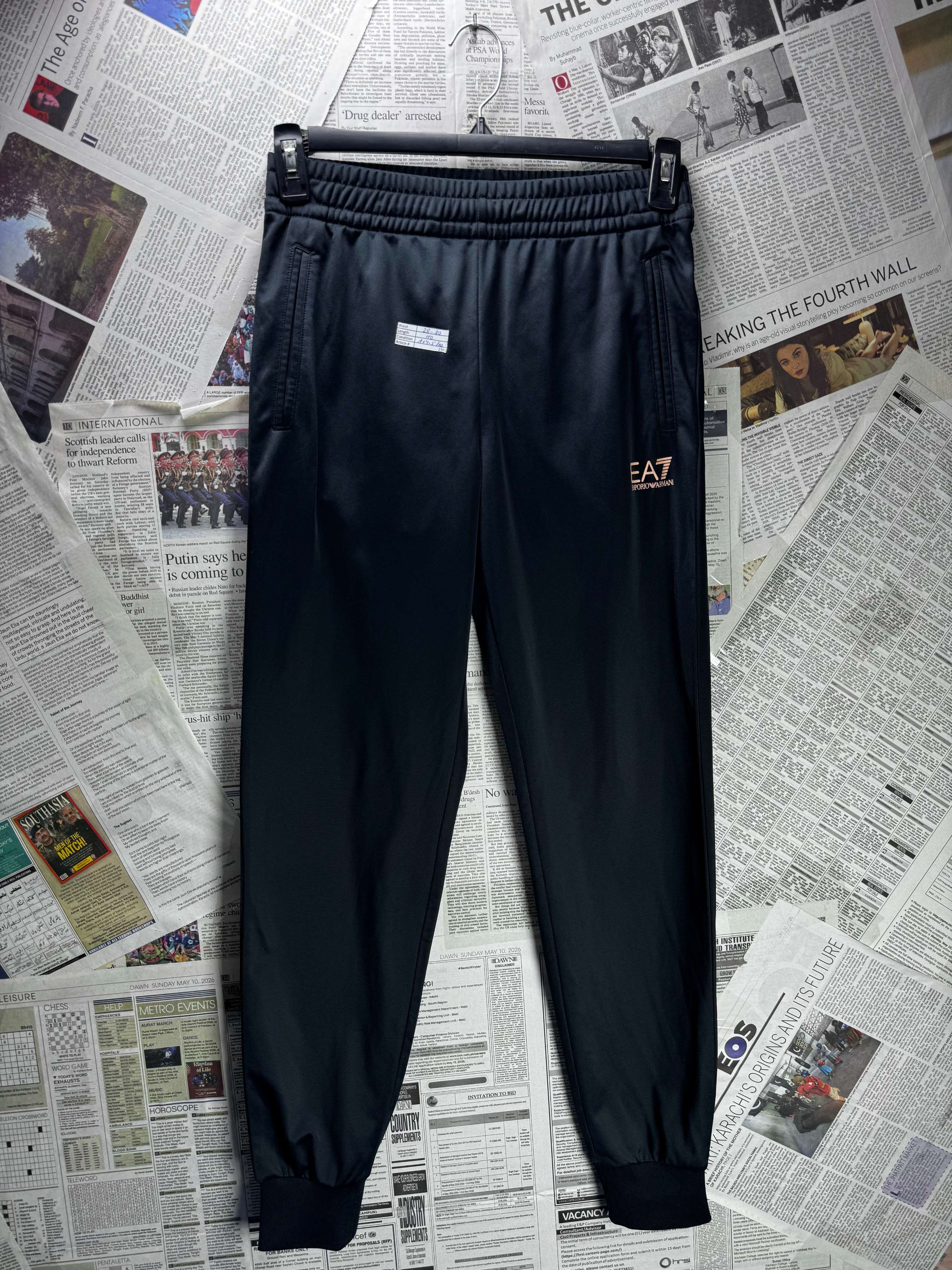 Emporia Armani® Waist: 28" to 30" | Black | Sports Trousers | Poly - Elastane | 2745 - Genuine Maal