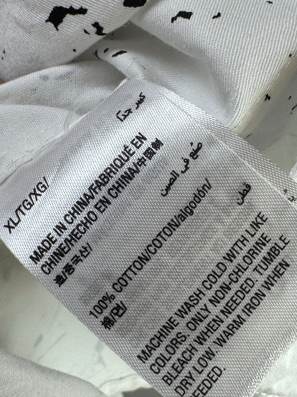 INC® XL | Chest: 25.5" | White with Art Print | Camp Shirt | Cotton | 4055 - Genuine Maal