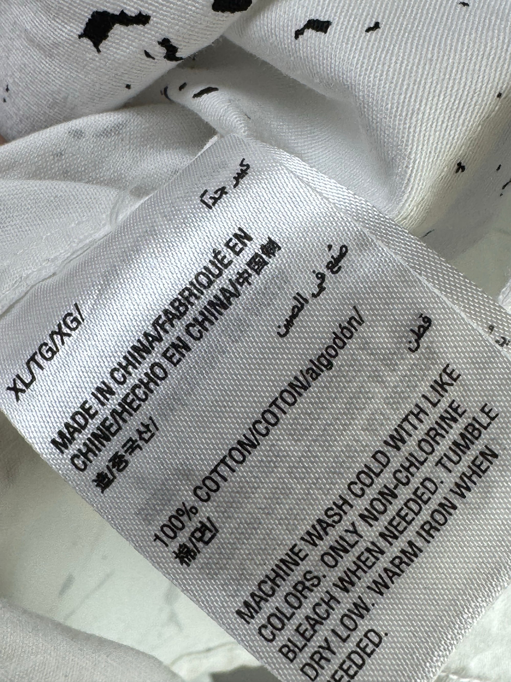 INC® XL | Chest: 25.5" | White with Art Print | Camp Shirt | Cotton | 4055 - Genuine Maal