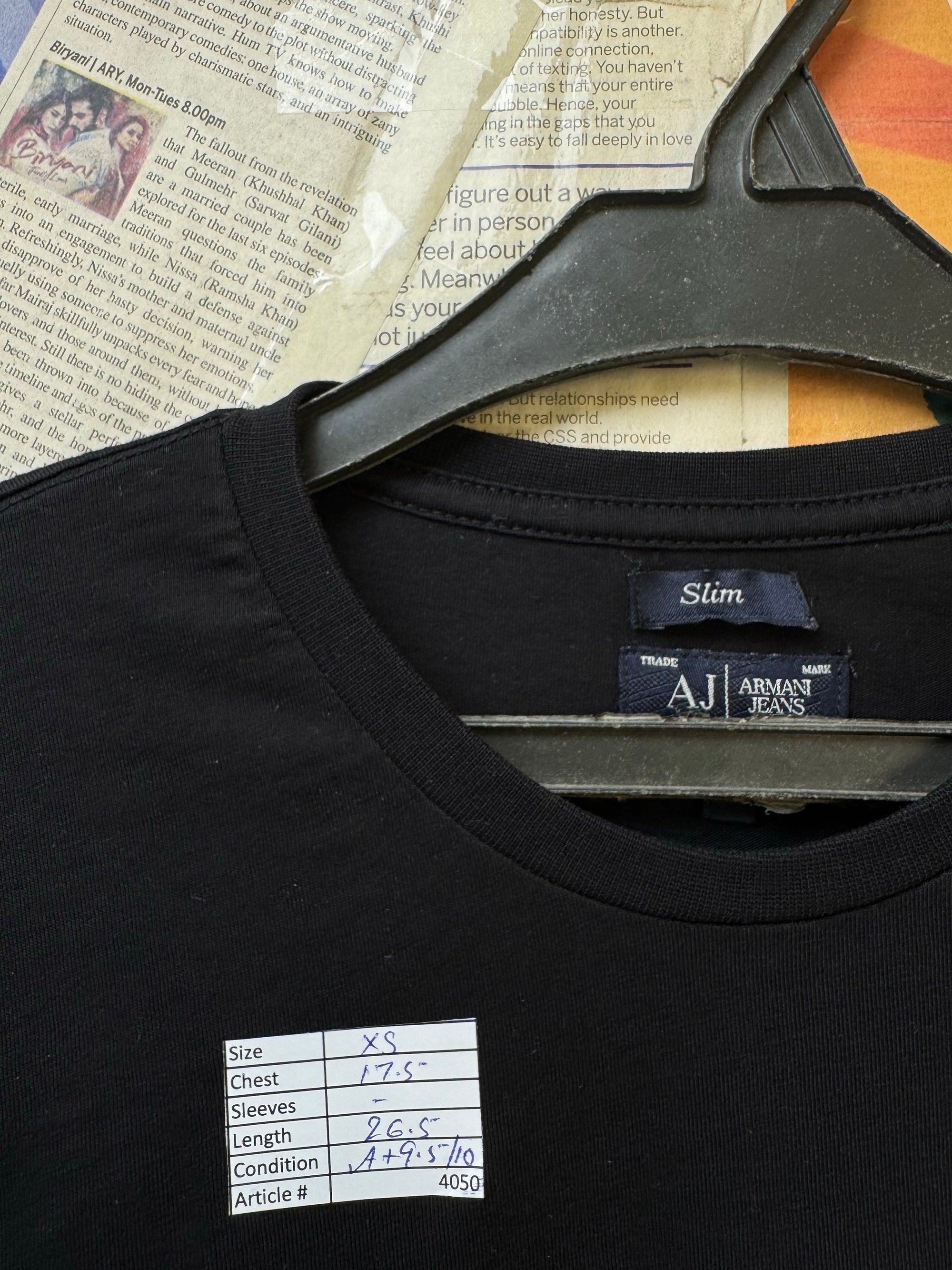 Armani Jeans® XS | Chest: 17.5" | T-Shirt | Cotton | 4050 - Genuine Maal