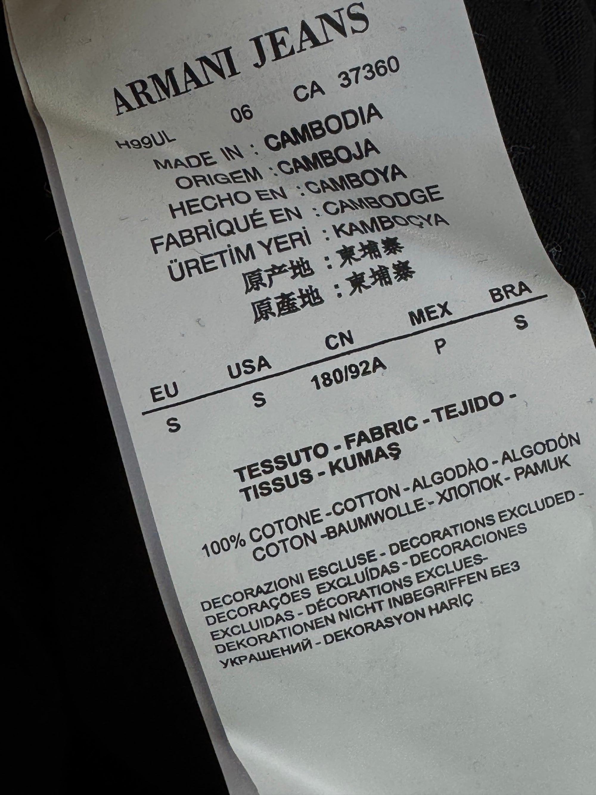 Armani Jeans® XS | Chest: 17.5" | T-Shirt | Cotton | 4050 - Genuine Maal