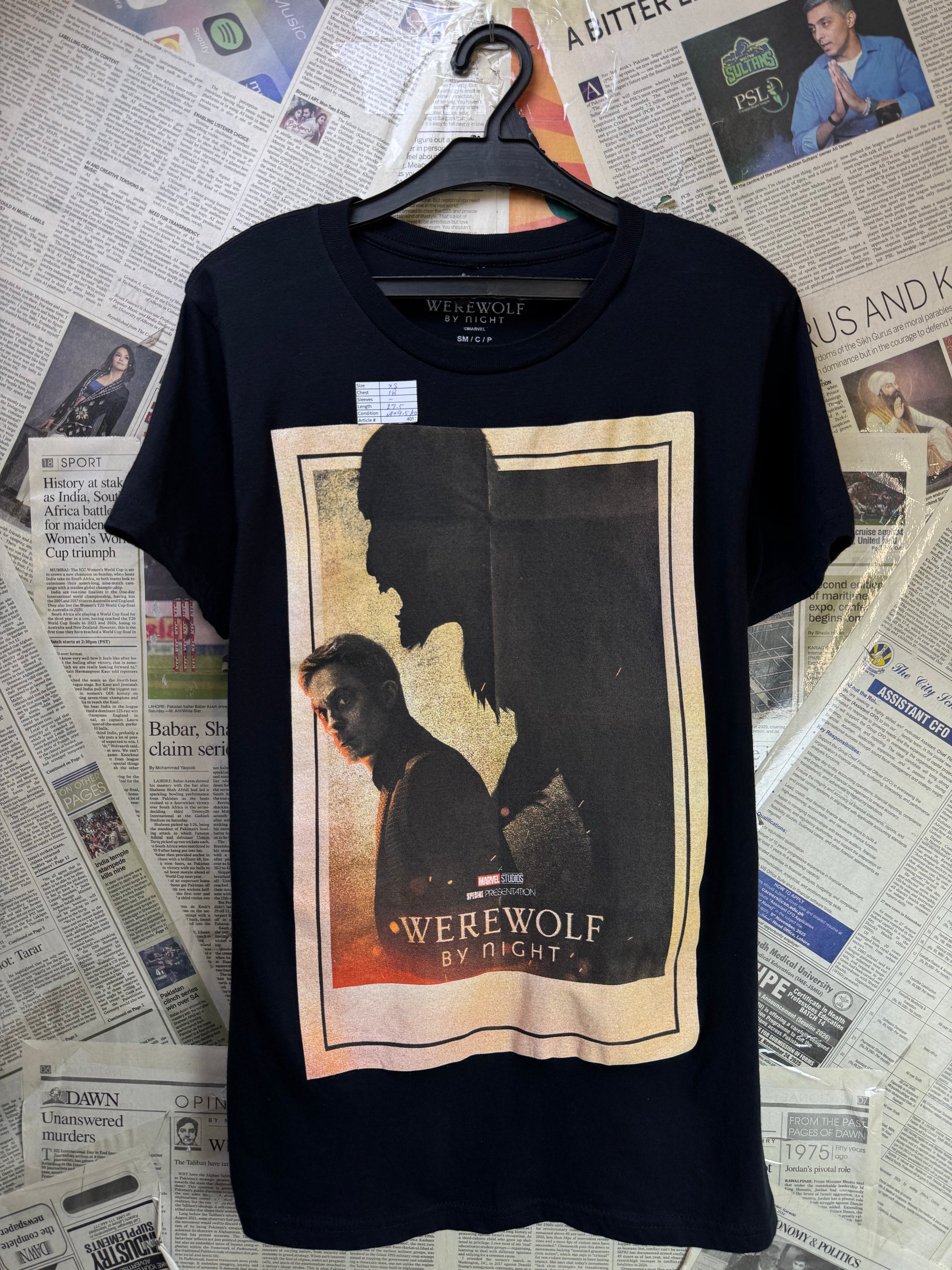 Marvel® XS | Chest: 18" | Black | T-Shirt | Cotton | 4052 - Genuine Maal