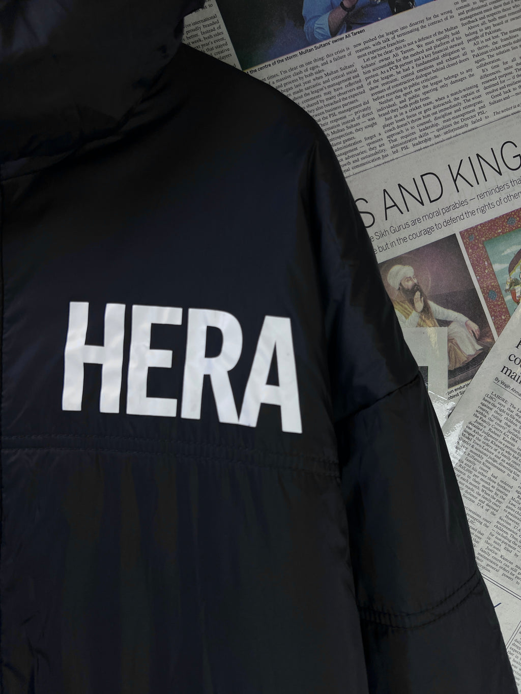 Hera® Large | Chest: 23" | Black | Puffer Jacket with Hoodie | Nylon | 2246 - Genuine Maal