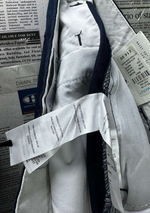 Denim Co.® Waist: 30" | Blue | Slim Chino Pant | Linen | 1104 - Genuine Maal