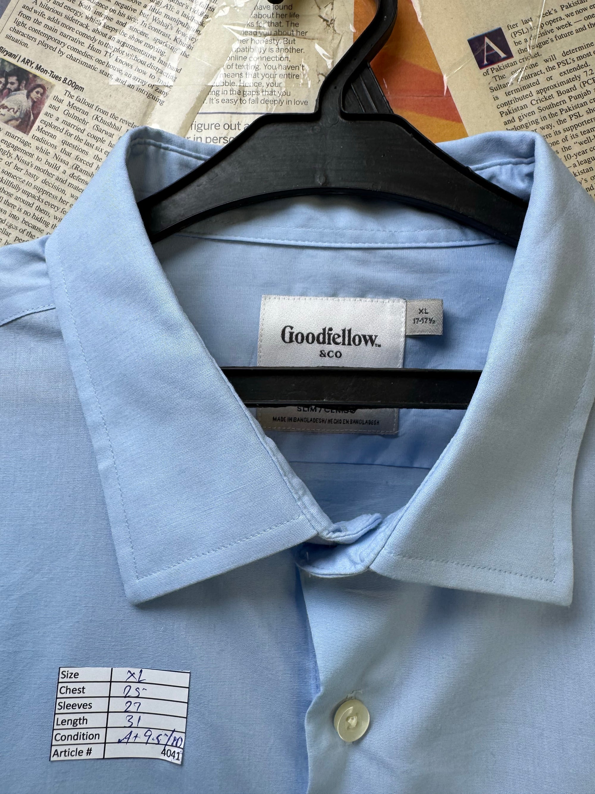 Goodfellow® XL | Chest: 25" | Light Blue | Shirt | Cotton - Poly - Spandex | 4041 - Genuine Maal