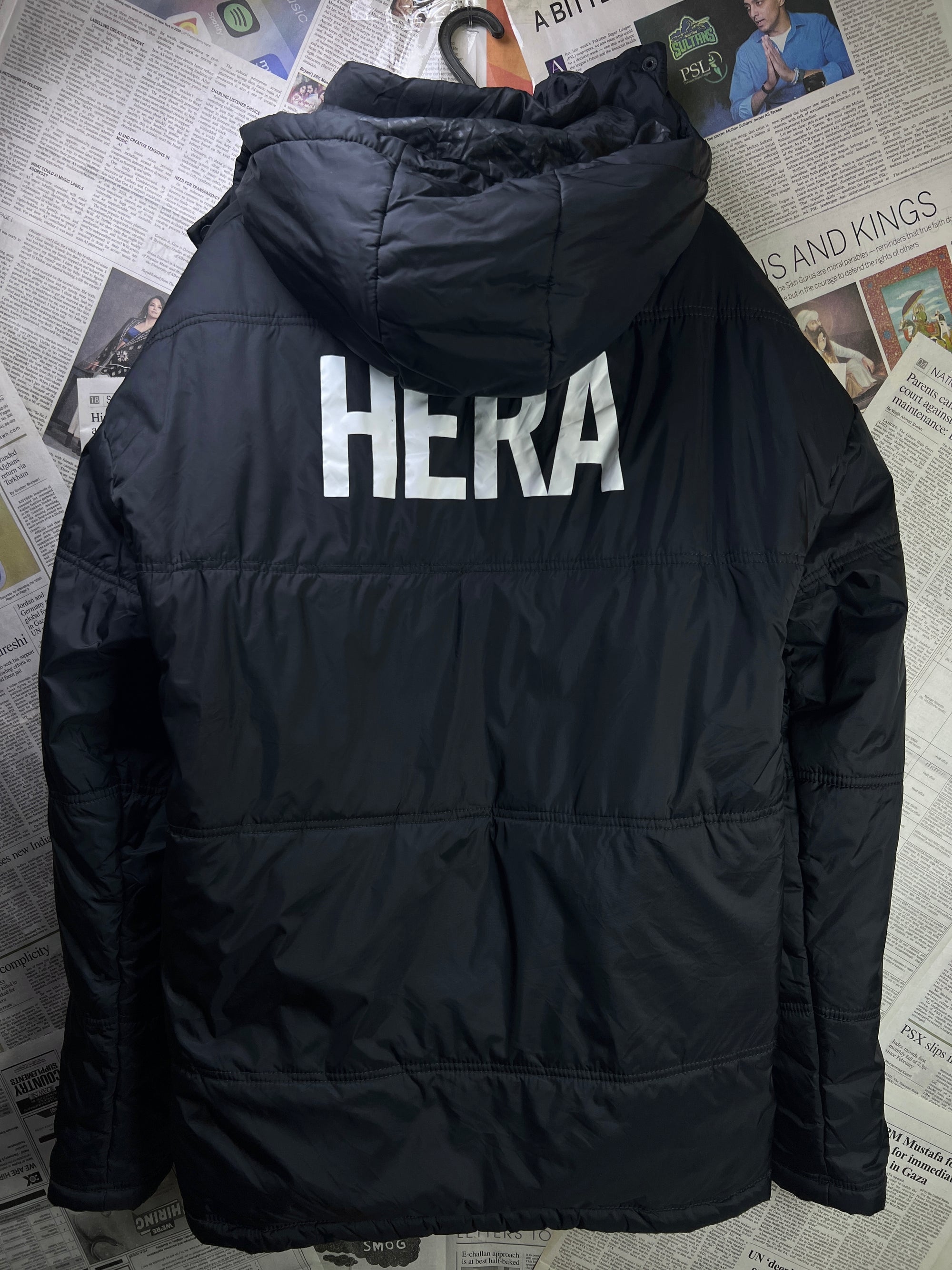 Hera® Large | Chest: 23" | Black | Puffer Jacket with Hoodie | Nylon | 2246 - Genuine Maal