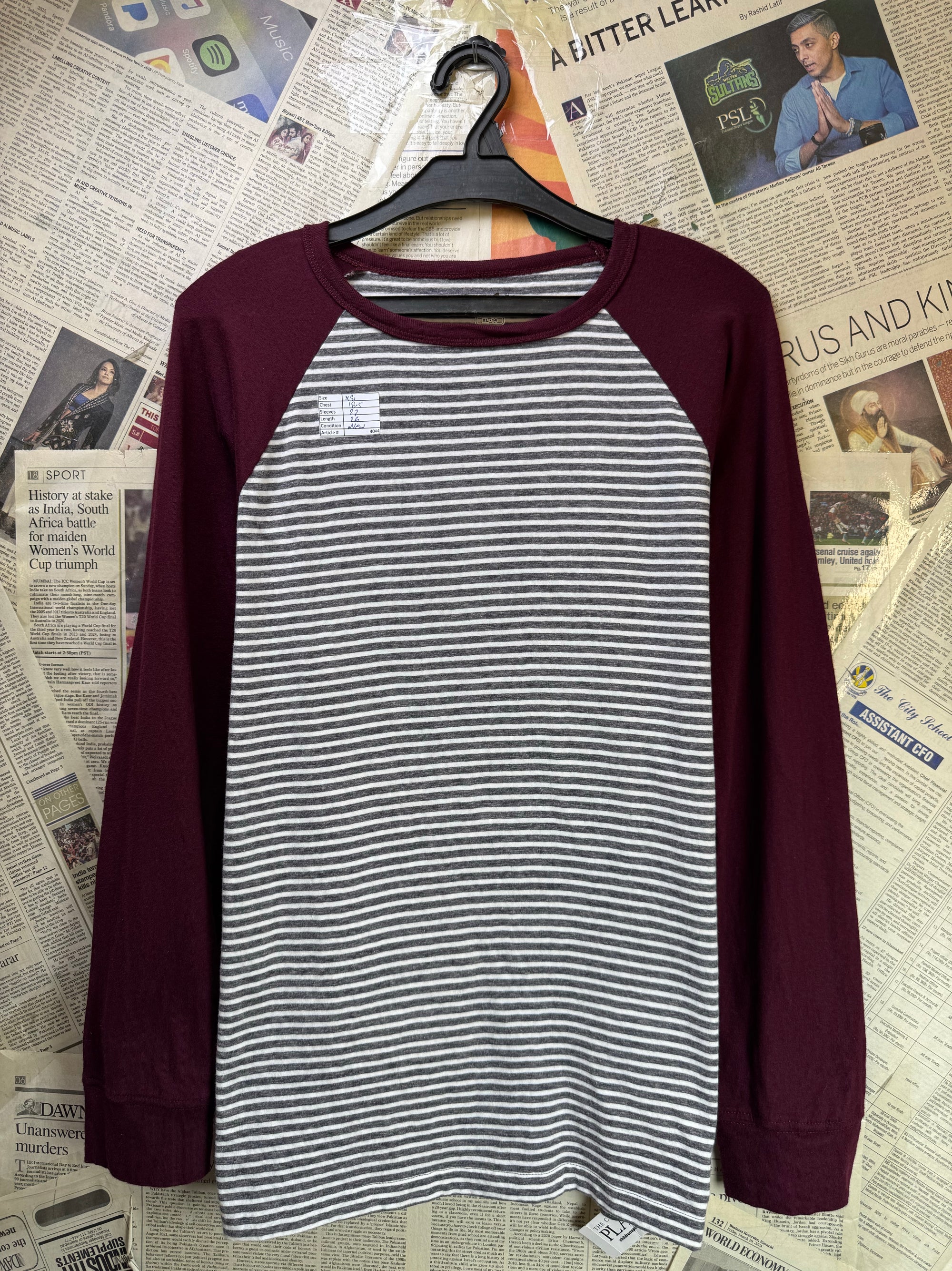 Kids - Place® XS | Chest: 18.5" | Stripe | Full - sleeves T-Shirt | Cotton - Poly | 4044 - Genuine Maal