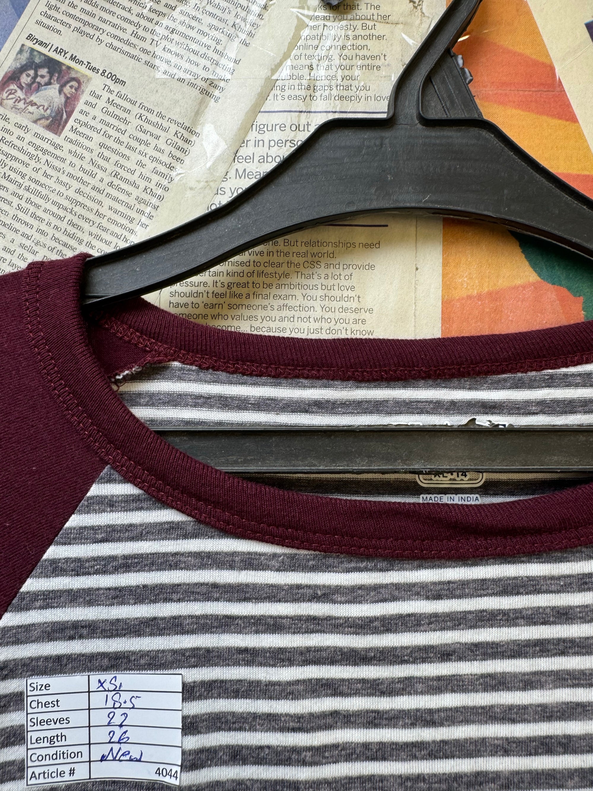 Kids - Place® XS | Chest: 18.5" | Stripe | Full - sleeves T-Shirt | Cotton - Poly | 4044 - Genuine Maal