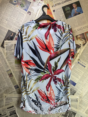 Closure® Small | Chest: 19.5" | Floral | T-Shirt | Poly | 4046 - Genuine Maal