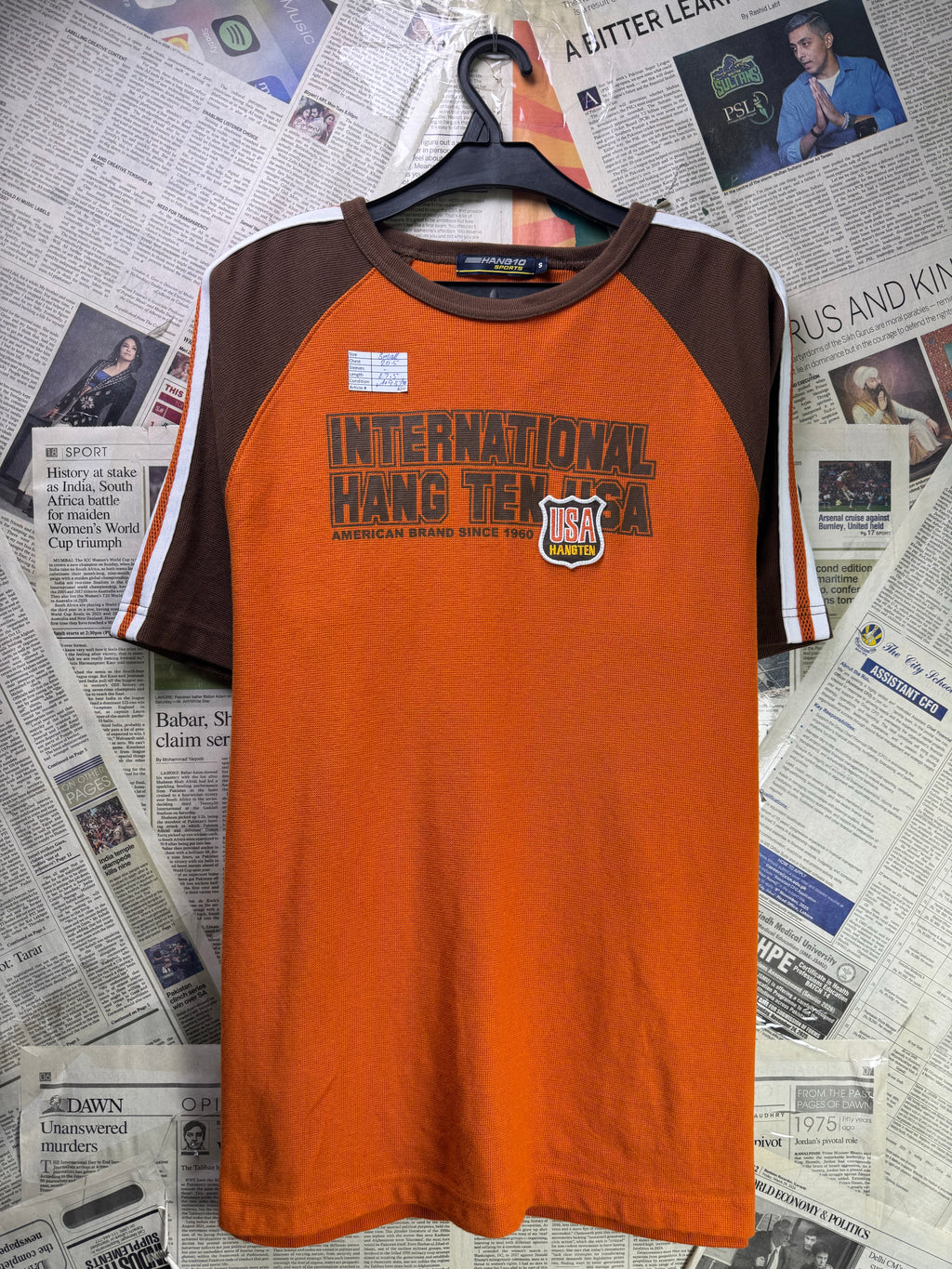 Hang10® Small | Chest: 20.5" | Burnt Orange | T-Shirt | Cotton | 4246 - Genuine Maal