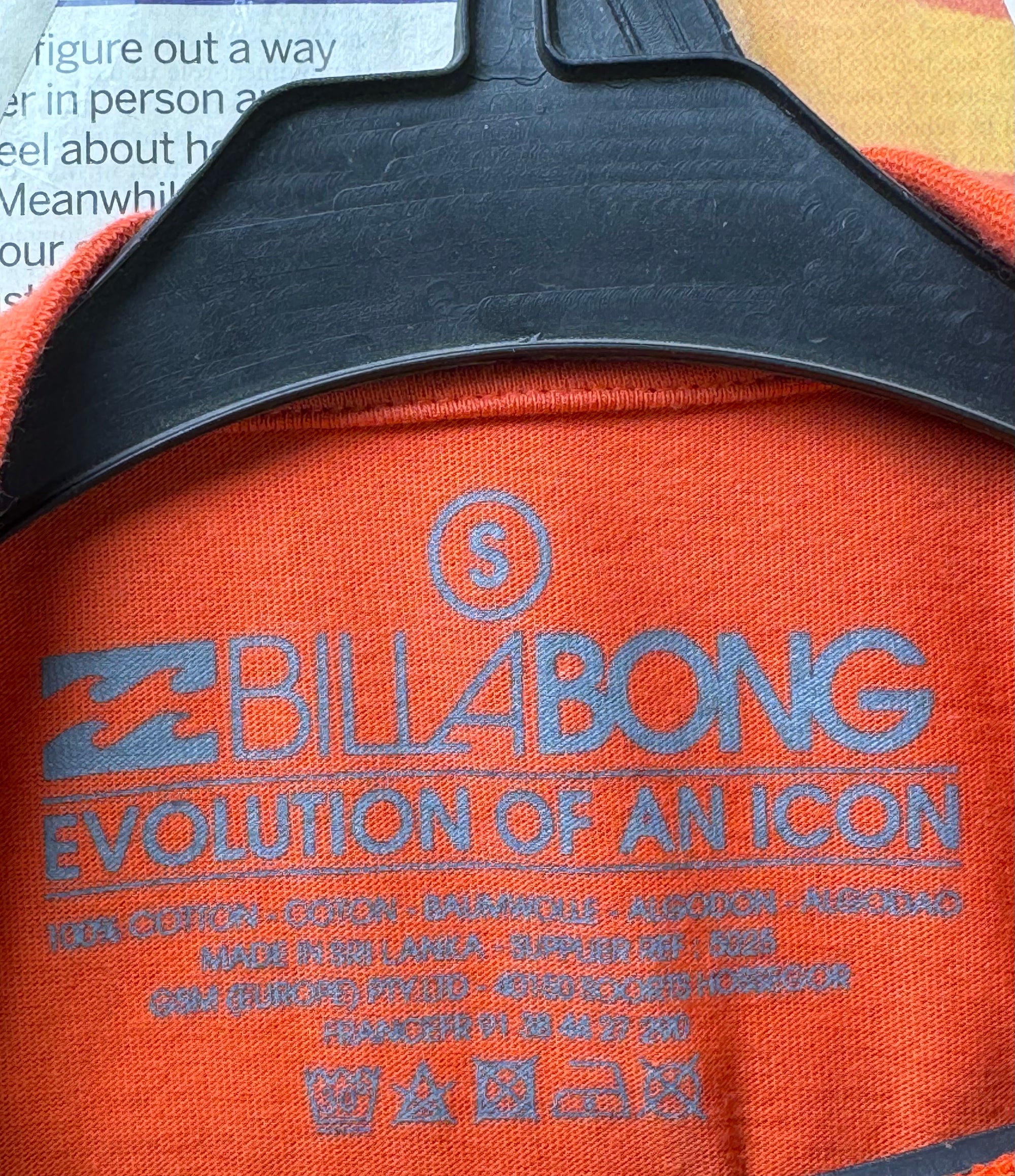 Billabong® Small | Chest: 19.5" | Orange | T-Shirt | Cotton | 4229 - Genuine Maal