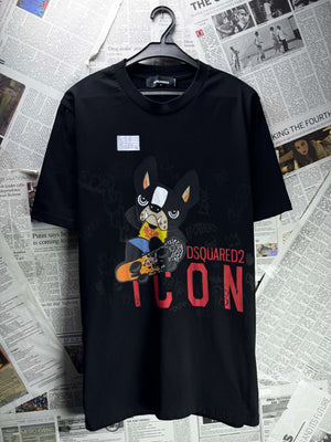 DSquared2® Small | Chest: 20" | Black | T-Shirt | Cotton - Elastane | 5247 - Genuine Maal