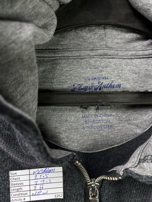 Flag & Anthem® Medium | Chest 21.5 | Charcoal | Quarter Zip Hoodie Pullover | Cotton Blend | 2262 - Genuine Maal