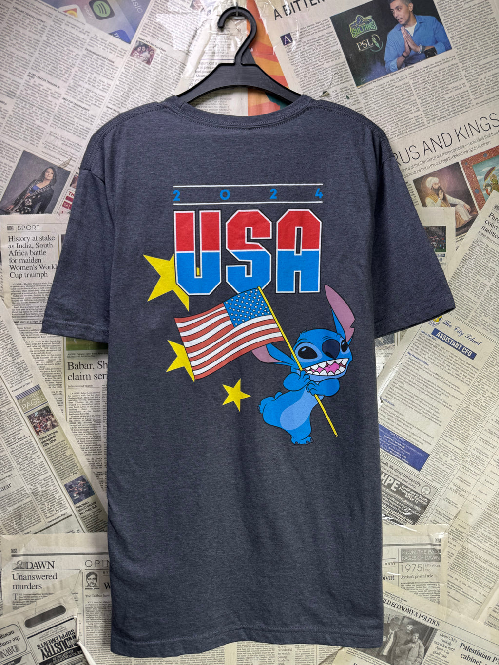 Disney® Small | Chest: 19.5" | Grey | Stitch T-Shirt | Poly - Cotton | 4252 - Genuine Maal