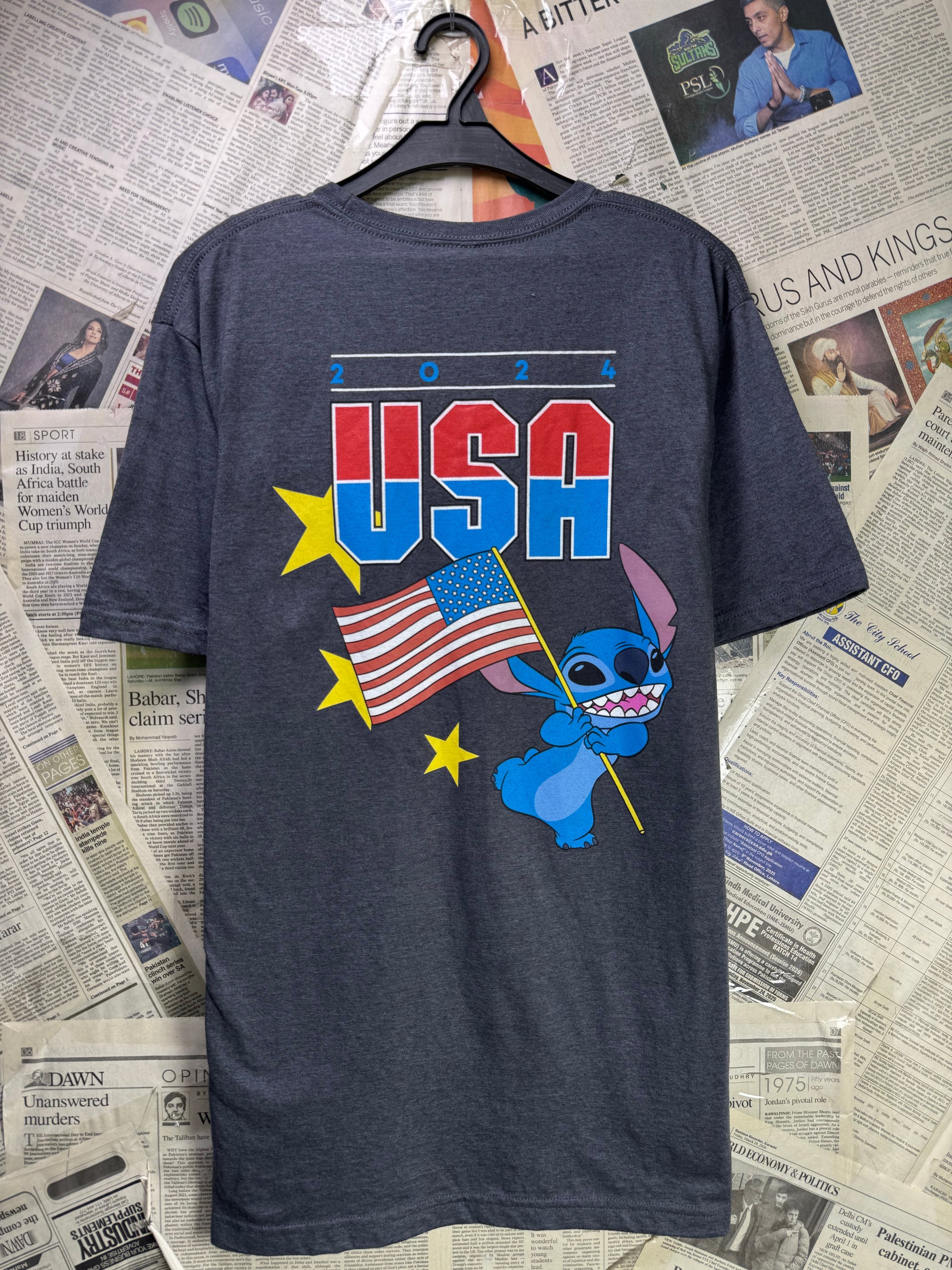 Disney® Small | Chest: 19.5" | Grey | Stitch T-Shirt | Poly - Cotton | 4252 - Genuine Maal