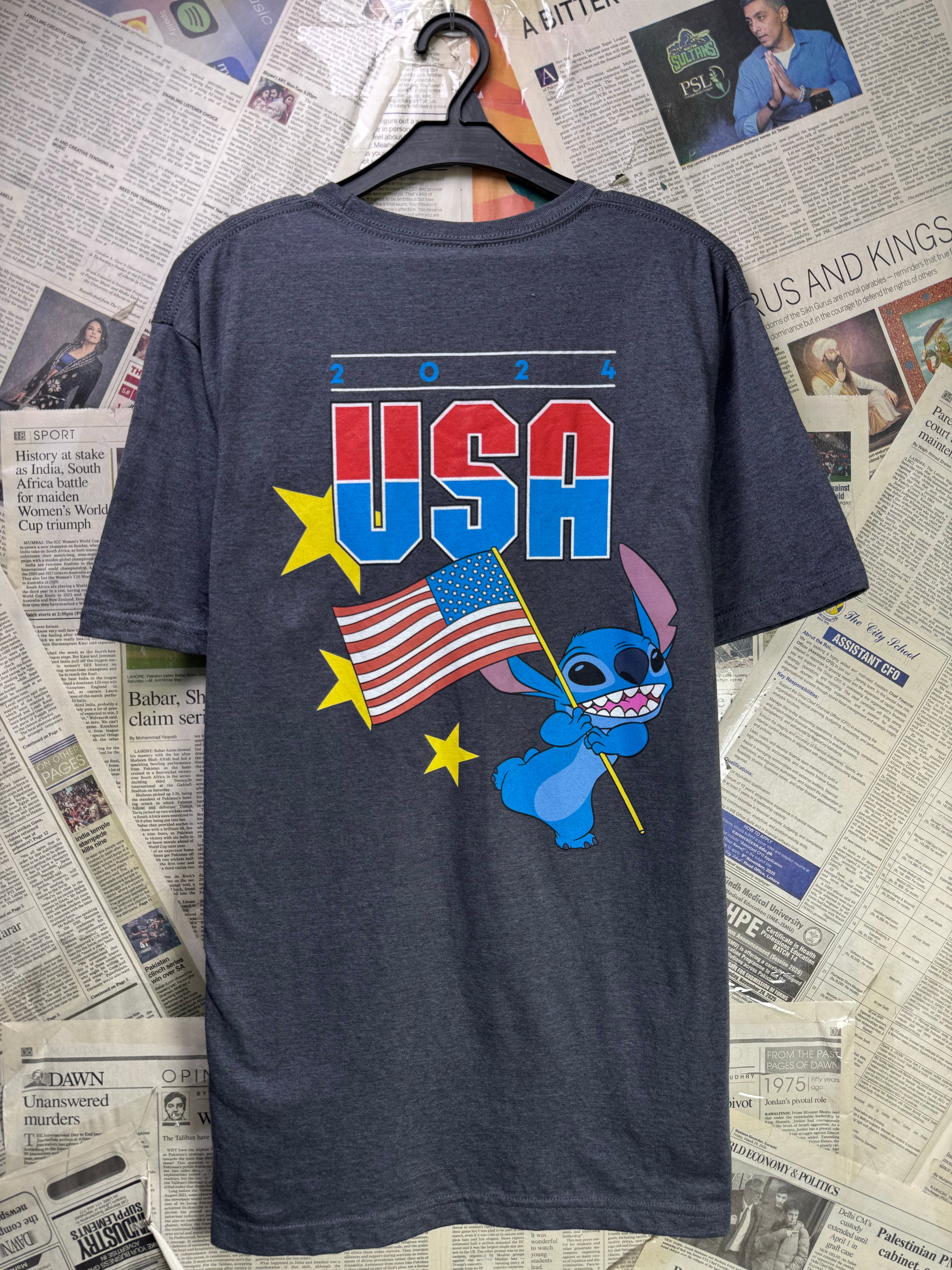 Disney® Small | Chest: 19.5" | Grey | Stitch T-Shirt | Poly - Cotton | 4252 - Genuine Maal