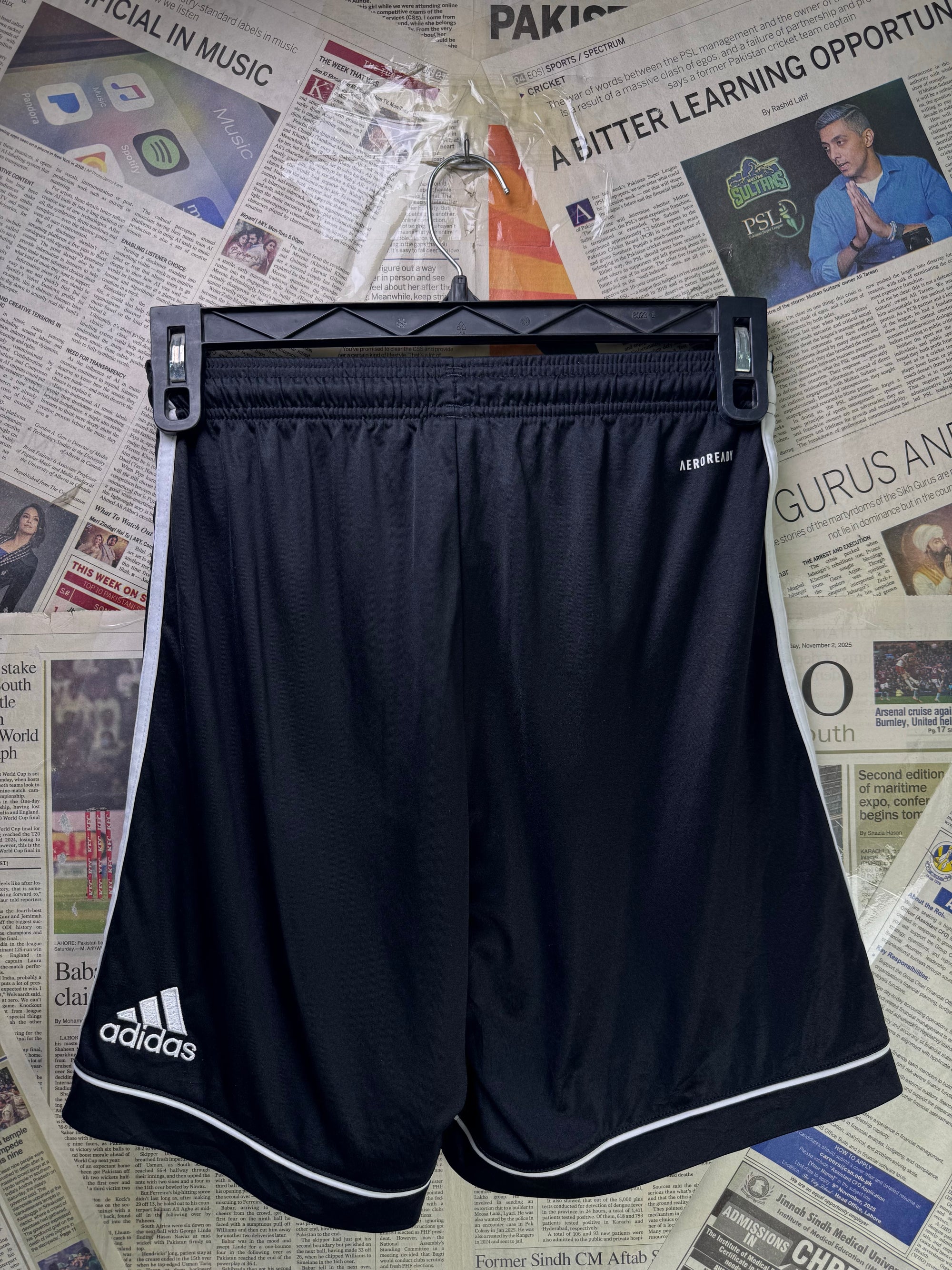 Adid*s® Waist: 24" to 26" | Black | Sports Shorts | Poly | 1486 - Genuine Maal