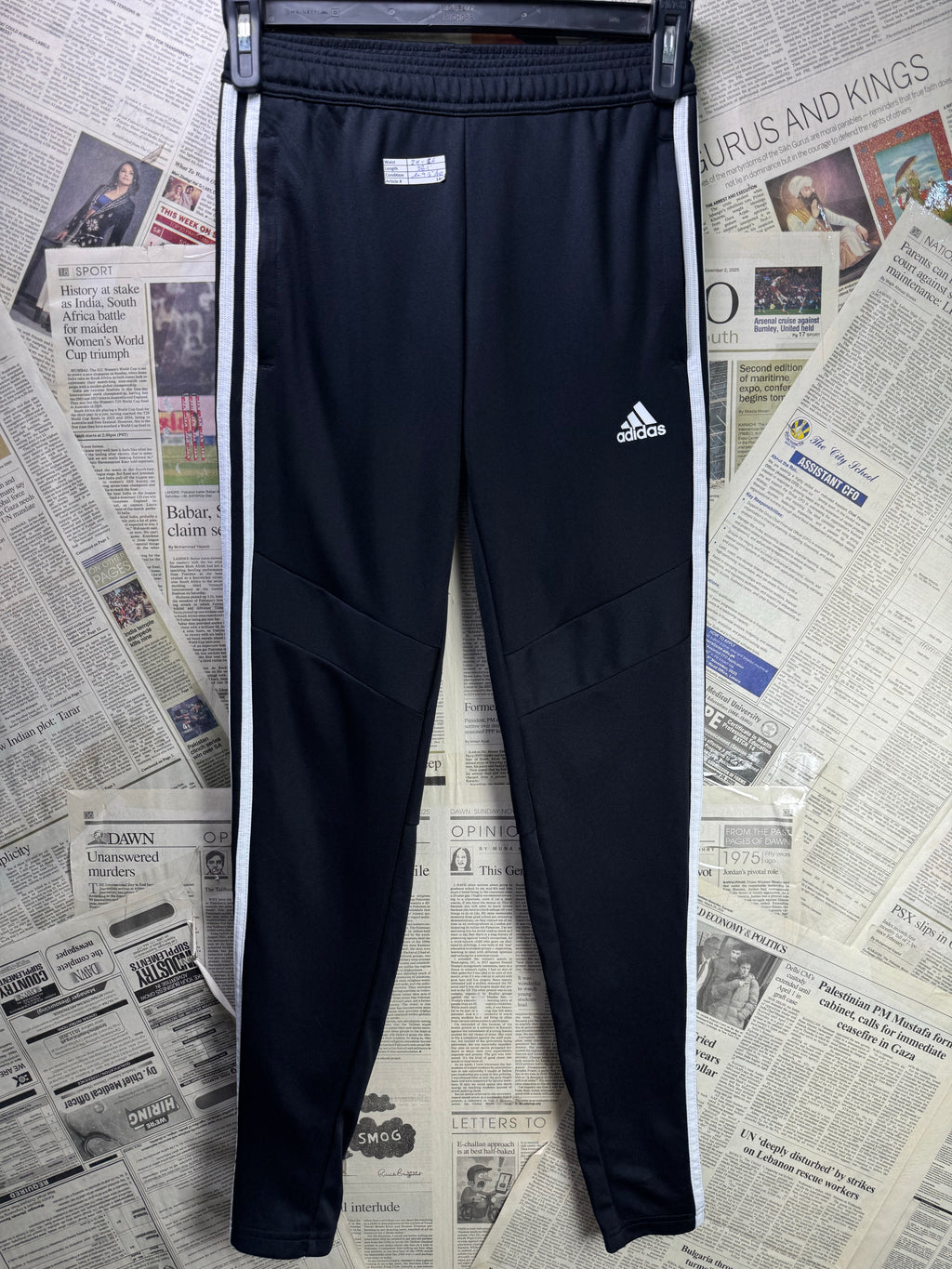 Adid*s® Waist: 24" to 26" | Black | Sports Trousers | Poly | 1467 - Genuine Maal