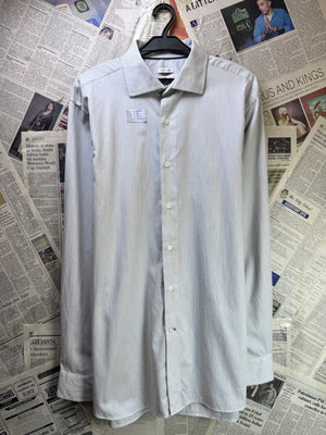 Joseph Abboud® Large | Chest: 23" | White & Grey | Shirt | Cotton | 4255 - Genuine Maal