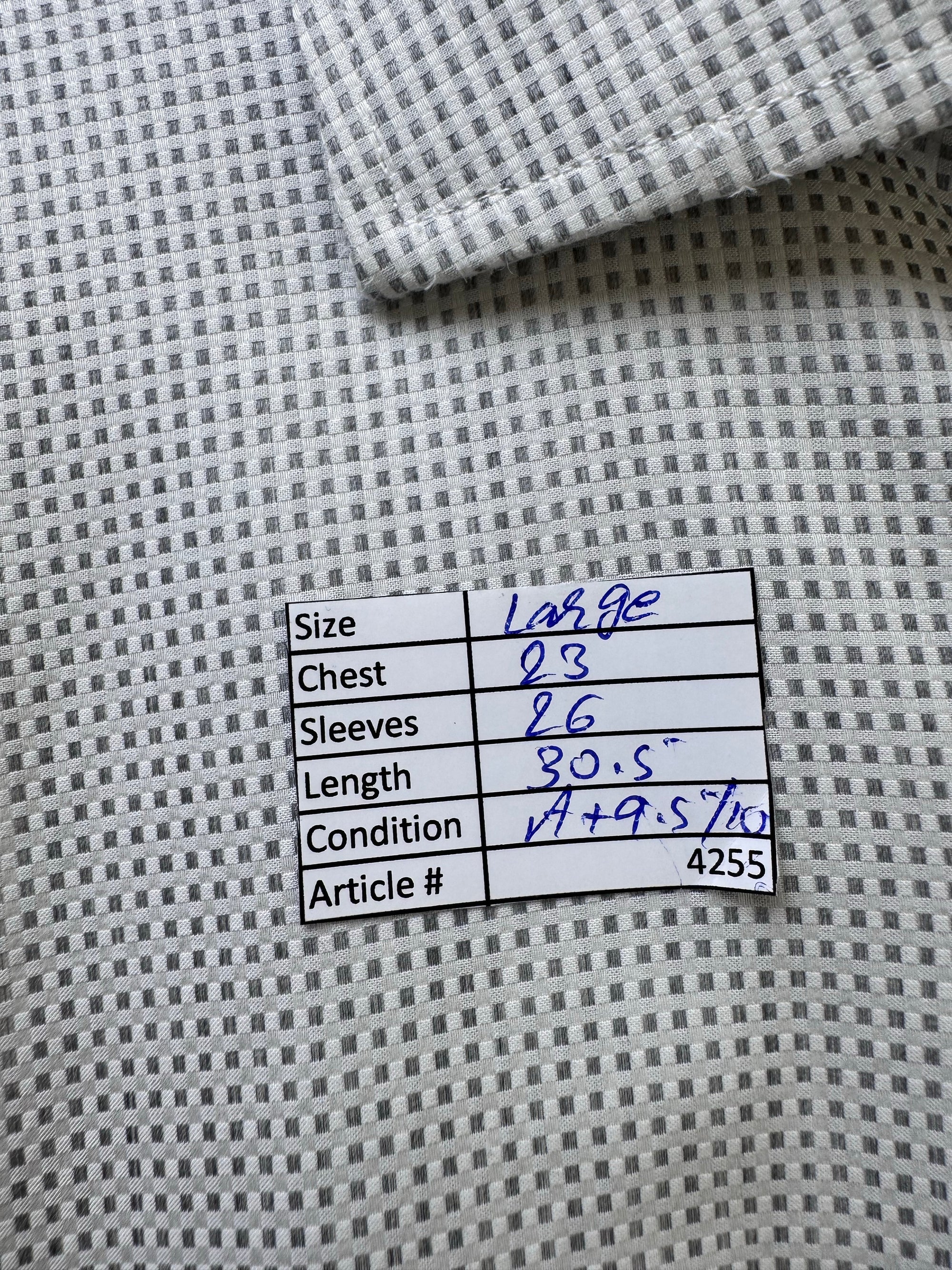 Joseph Abboud® Large | Chest: 23" | White & Grey | Shirt | Cotton | 4255 - Genuine Maal