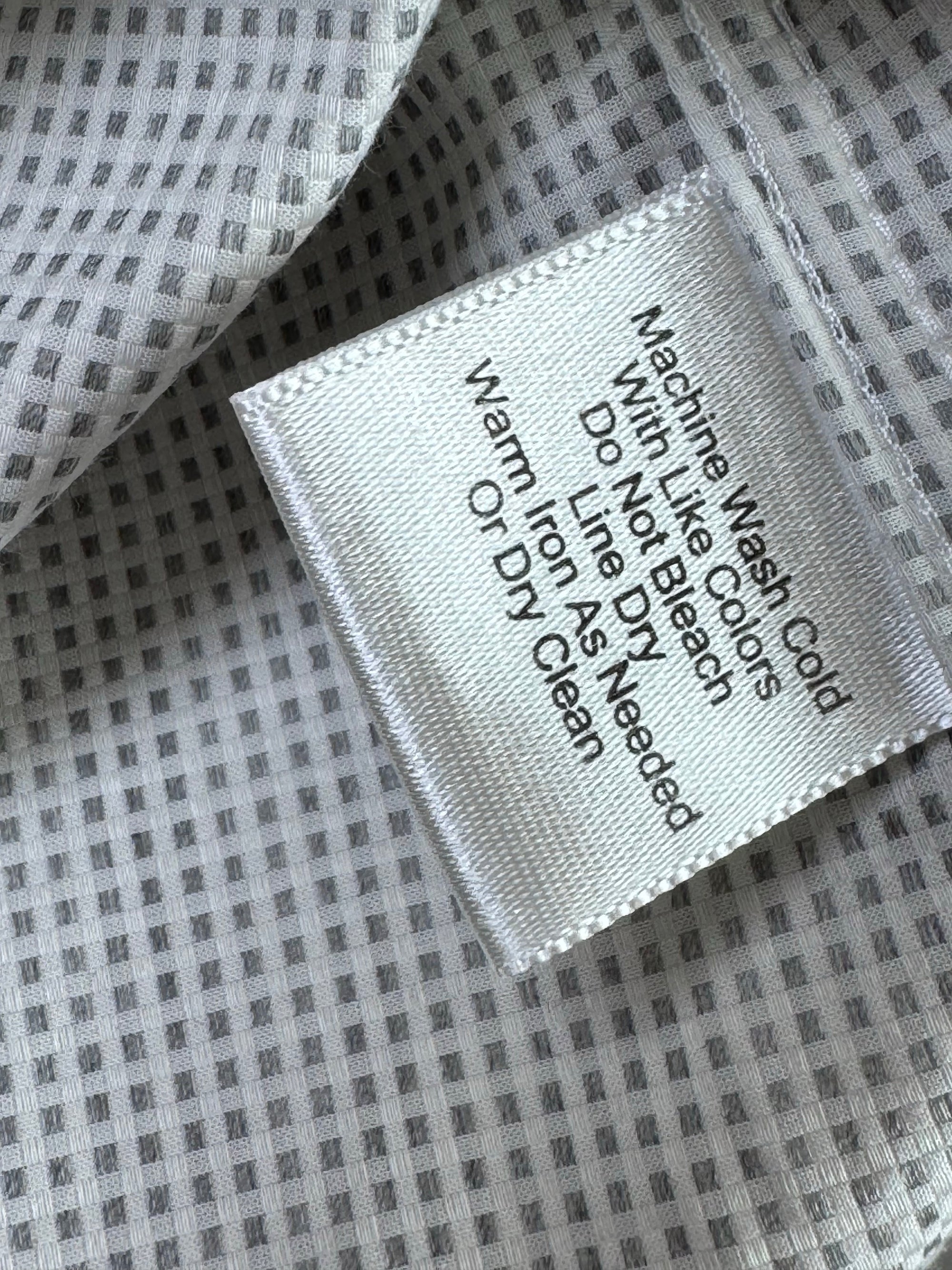 Joseph Abboud® Large | Chest: 23" | White & Grey | Shirt | Cotton | 4255 - Genuine Maal